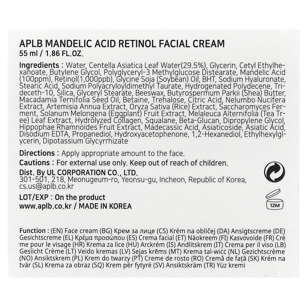 APLB, Mandelic Acid Retinol Facial Cream , 1.86 fl oz (55 ml)