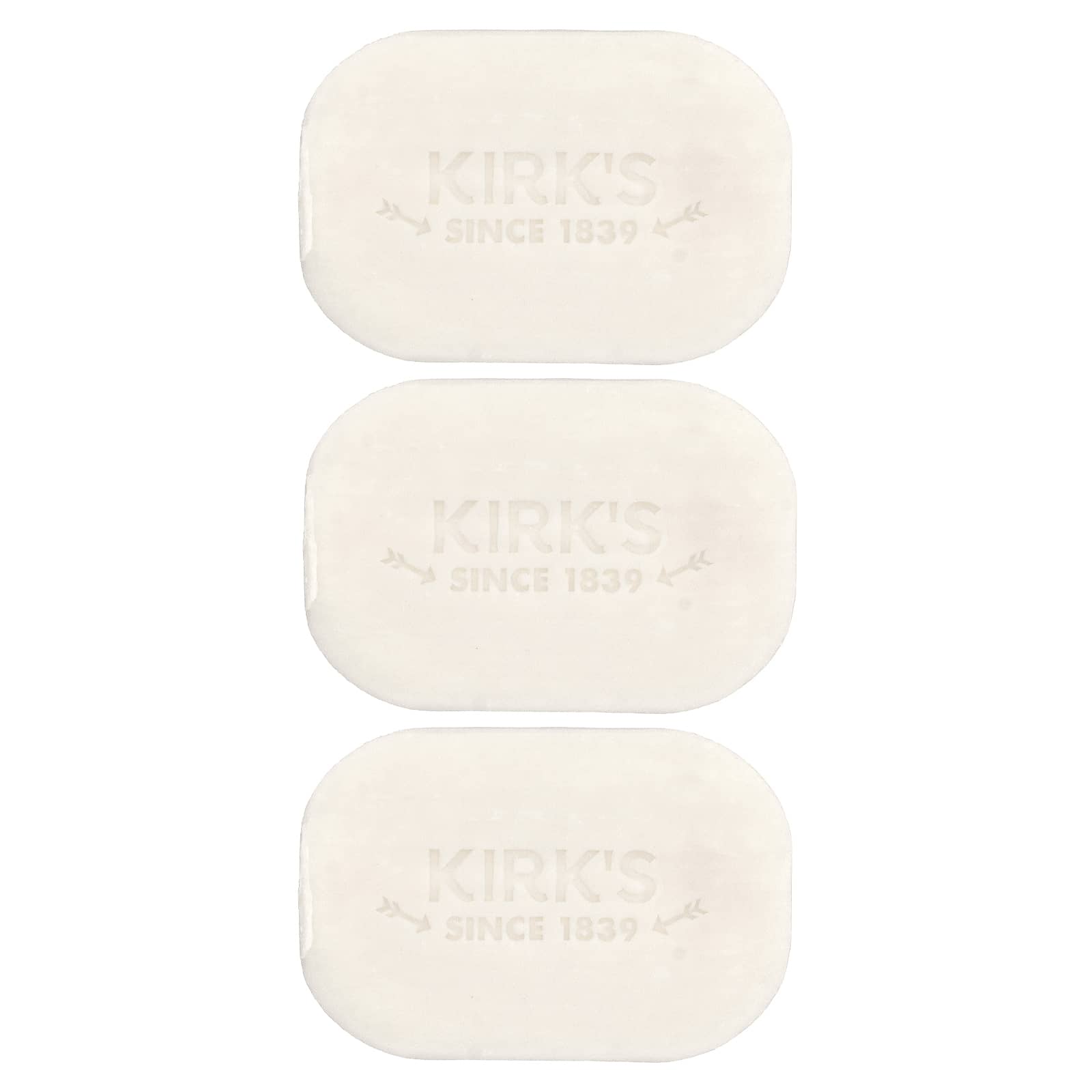 Kirk's, 100% Premium Coconut Oil Castile Bar Soap, Lavender & Vanilla, 3 Bars, 4 oz (113 g) Each