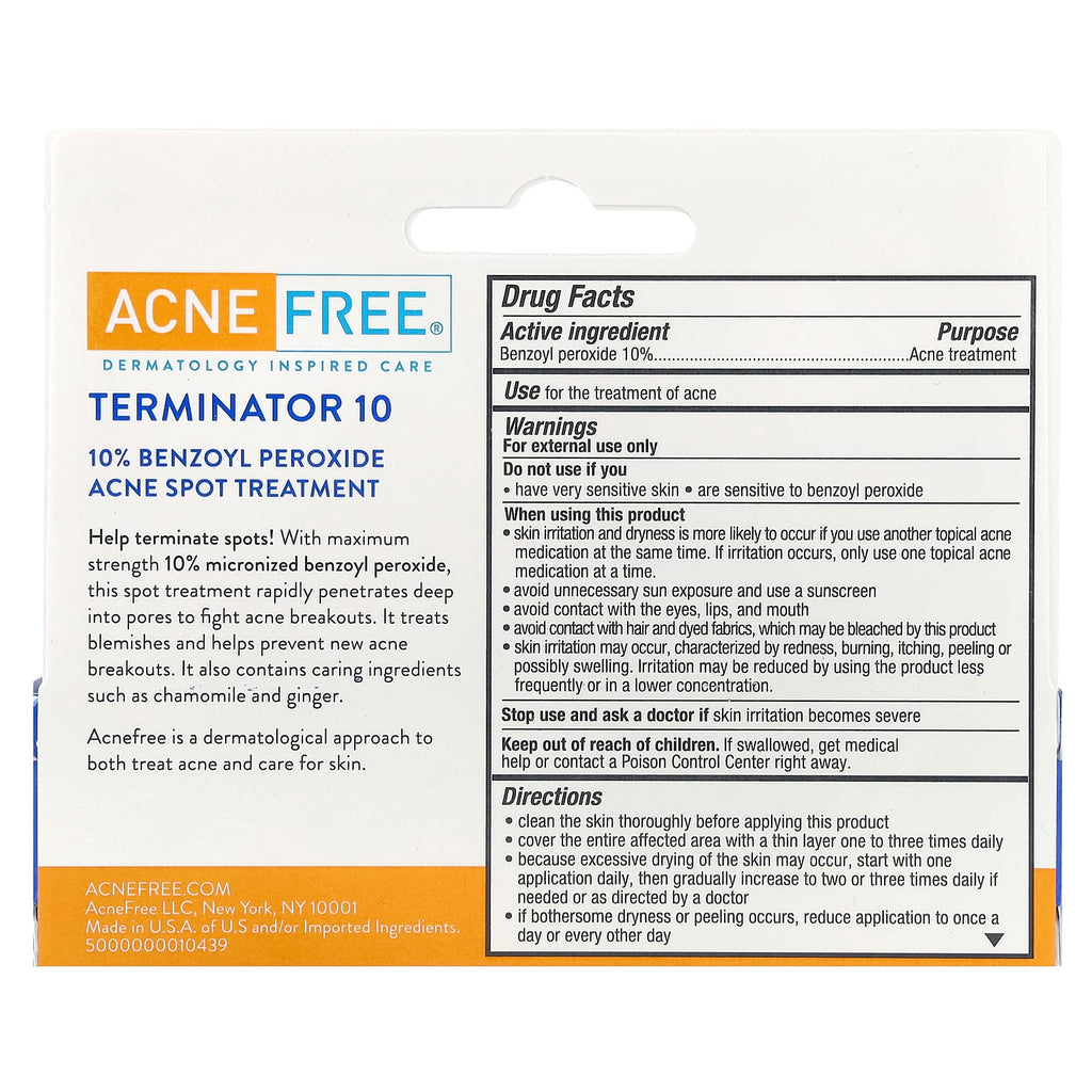 ACNE FREE, Terminator 10, Severe Acne Spot Treatment, 1 fl oz (30 ml)