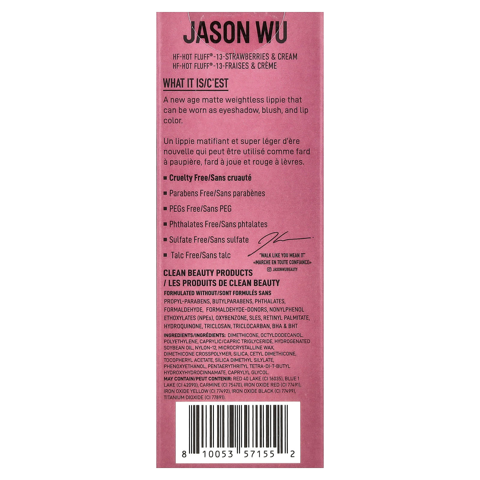 Jason Wu, Hot Fluff®, 13 Strawberries & Cream, 0.134 oz (3.8 g)