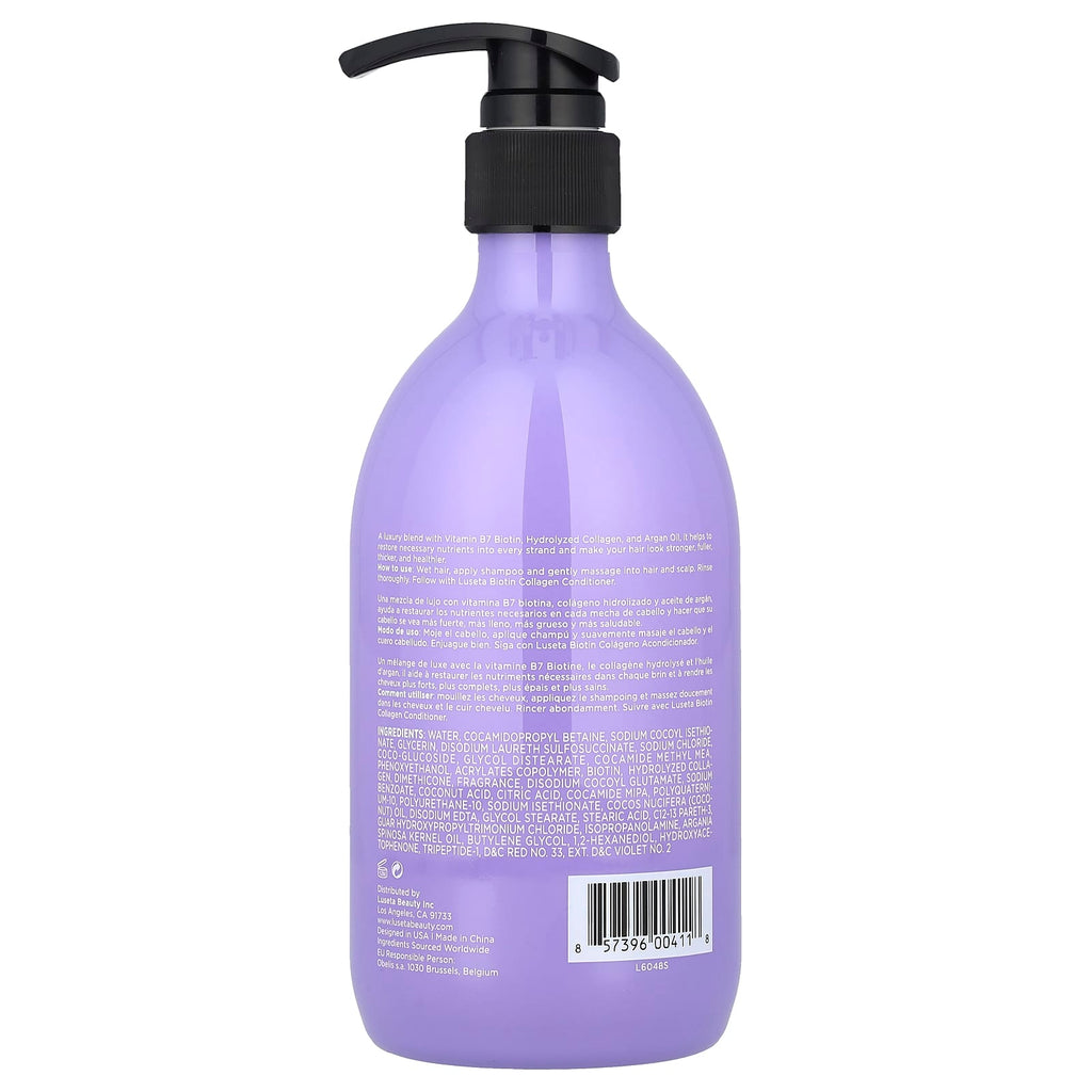 Luseta Beauty, Biotin & Collagen Shampoo, For Thin & Dry Hair, 16.9 fl oz (500 ml)