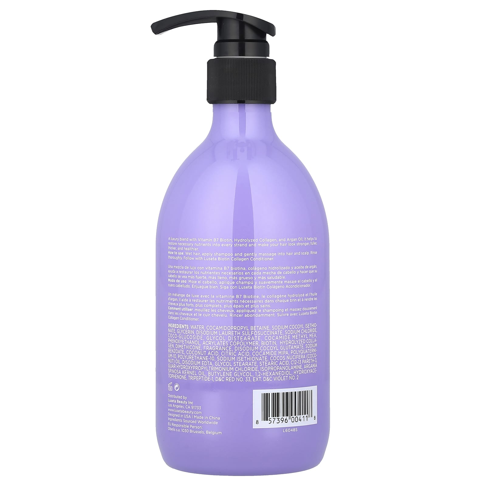 Luseta Beauty, Biotin & Collagen Shampoo, For Thin & Dry Hair, 16.9 fl oz (500 ml)