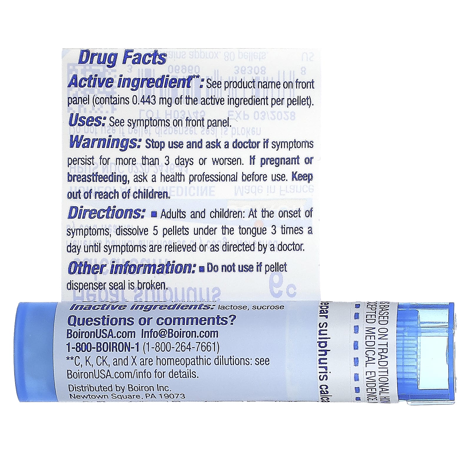 Boiron, Hepar Sulphuris Calcareum, 6C, Dry Cough Relief, Approx 80 Pellets