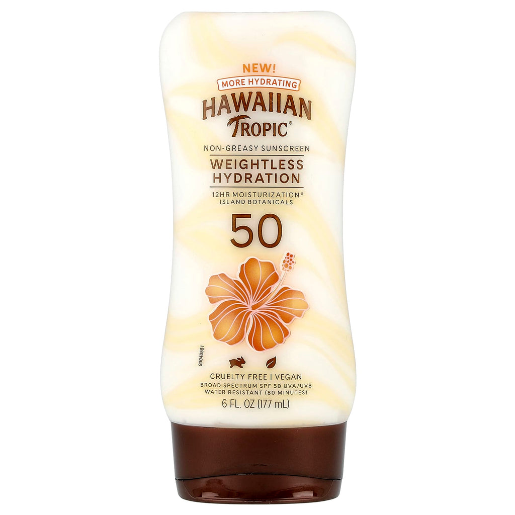 Hawaiian Tropic, Weightless Hydration, Non-Greasy Sunscreen, SPF 50, 6 fl oz (177 ml)
