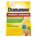 Dramamine, Motion Sickness, Non-Drowsy, 18 Capsules (500 mg per Capsule)