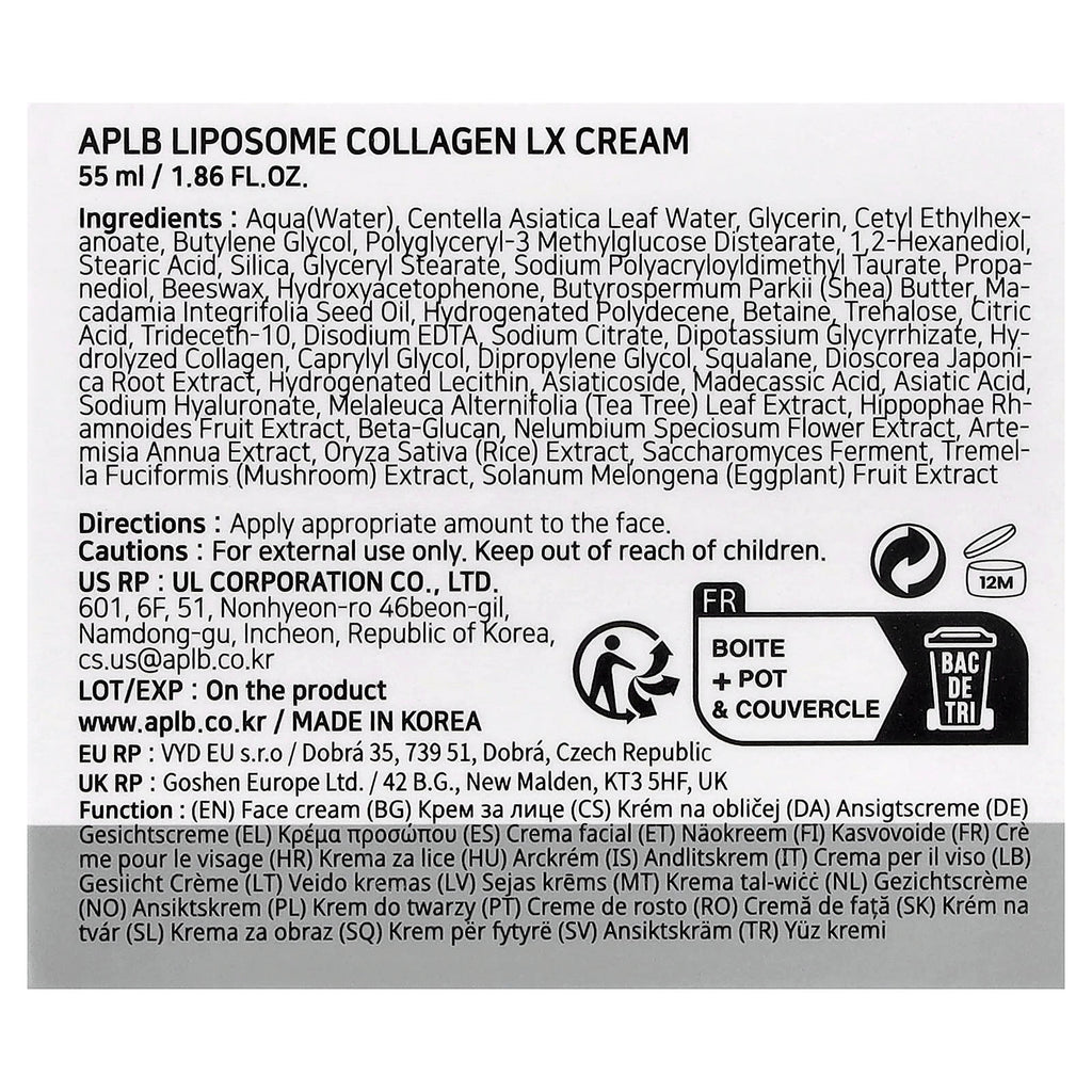 APLB, Liposome Collagen LX Cream , 1.86 fl oz (55 ml)