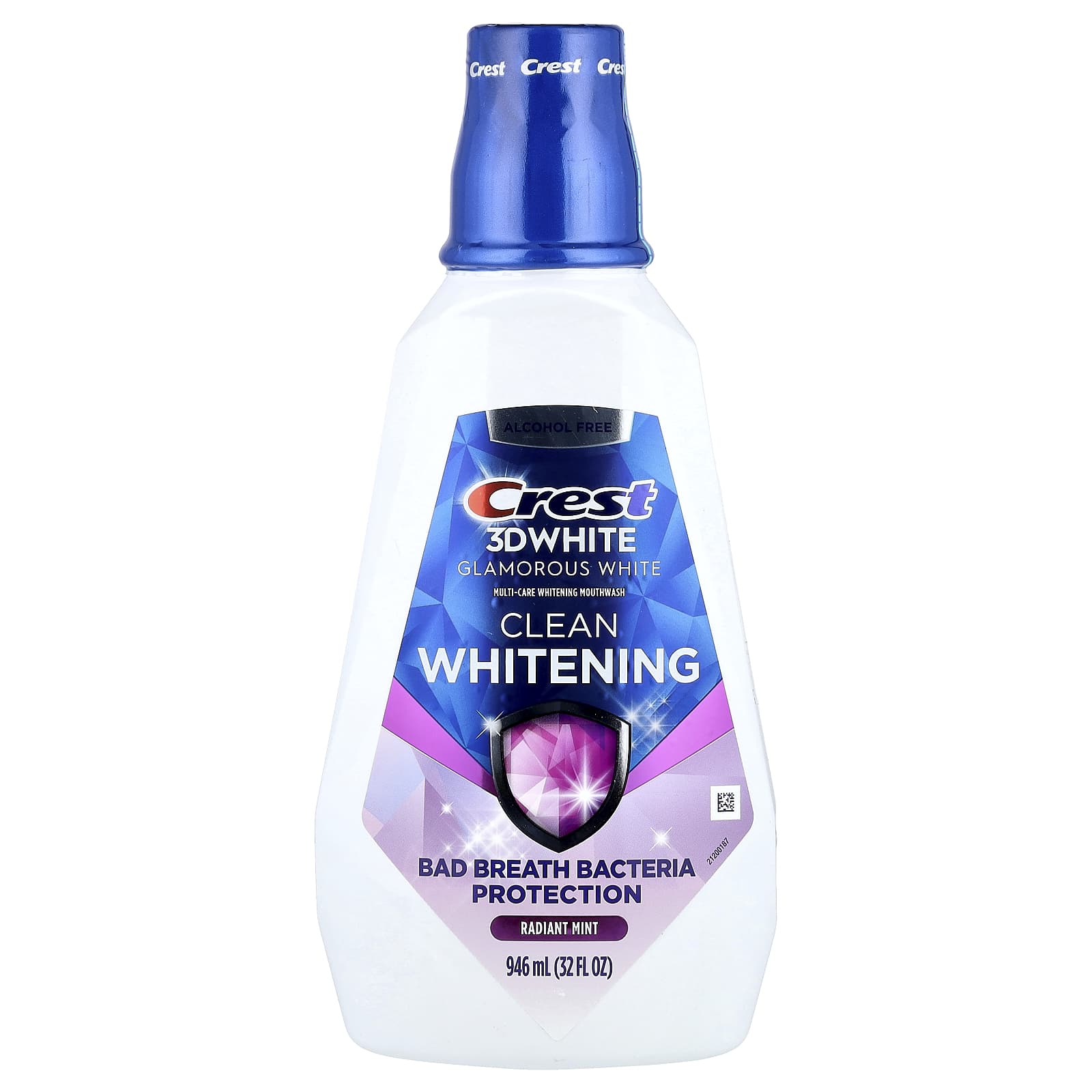 Crest, 3D White, Multi-Care Clean Whitening Mouthwash, Glamorous White, Radiant Mint , 32 fl oz (946 ml)