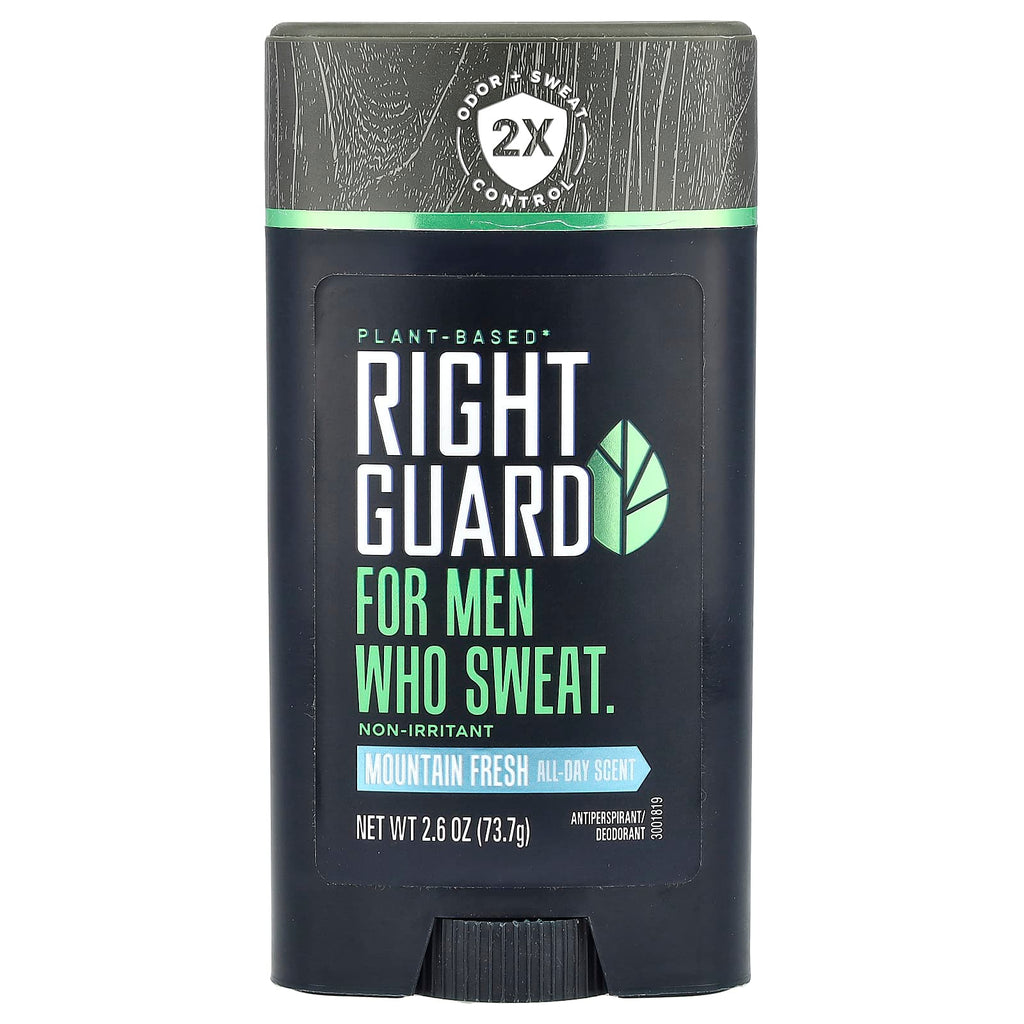 Right Guard, Plant Based Antiperspirant/Deodorant, For Men, Mountain Fresh, 2.6 oz (73.7 g)