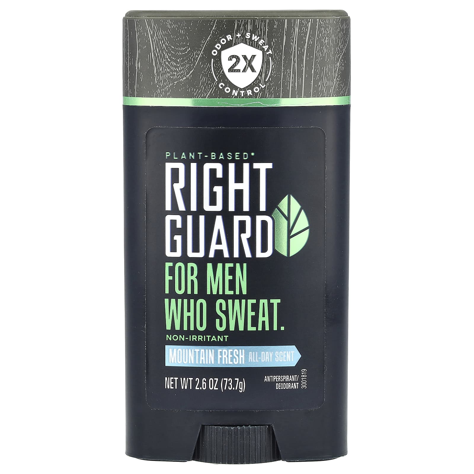 Right Guard, Plant Based Antiperspirant/Deodorant, For Men, Mountain Fresh, 2.6 oz (73.7 g)