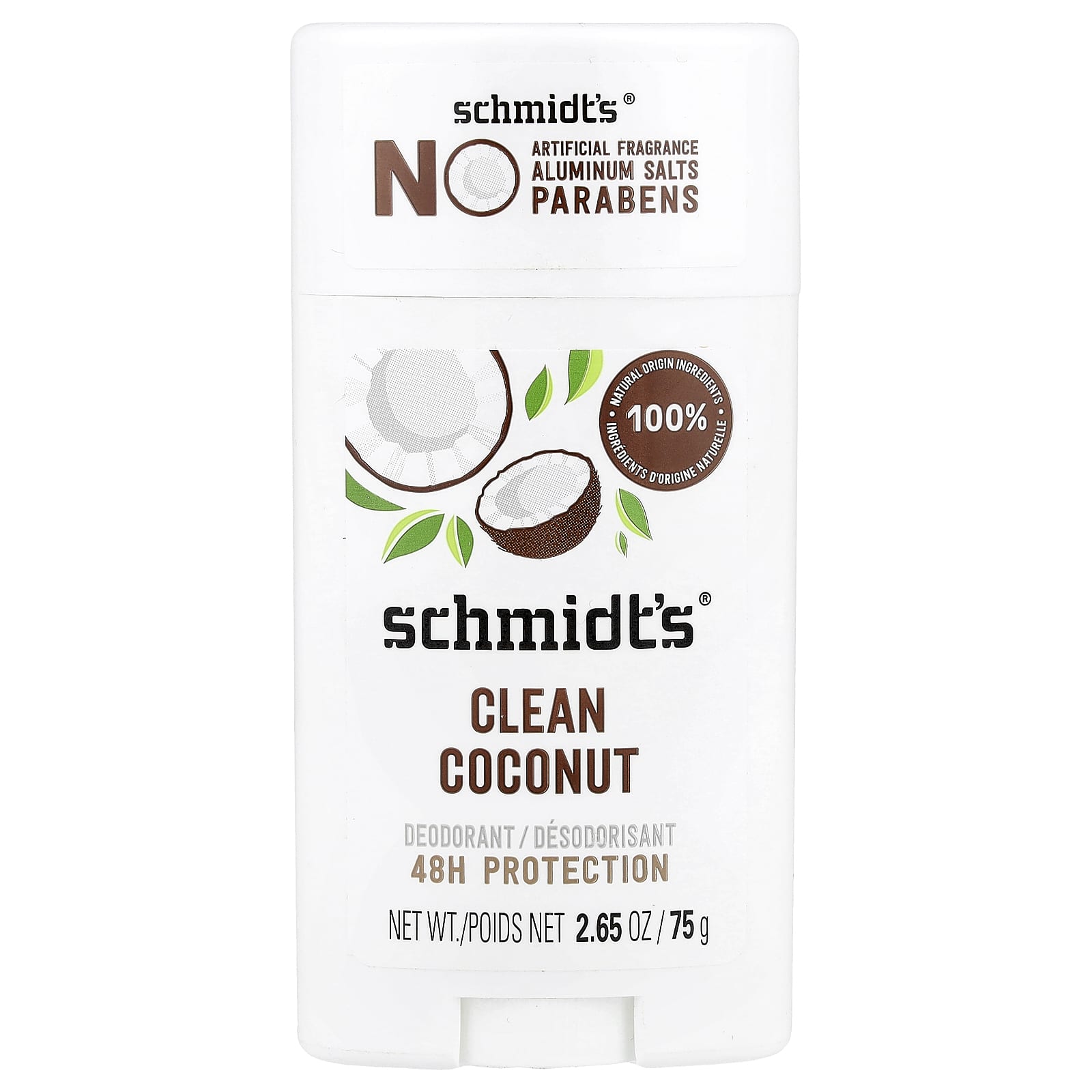 Schmidt's, Deodorant, Clean Coconut, 2.65 oz (75 g)