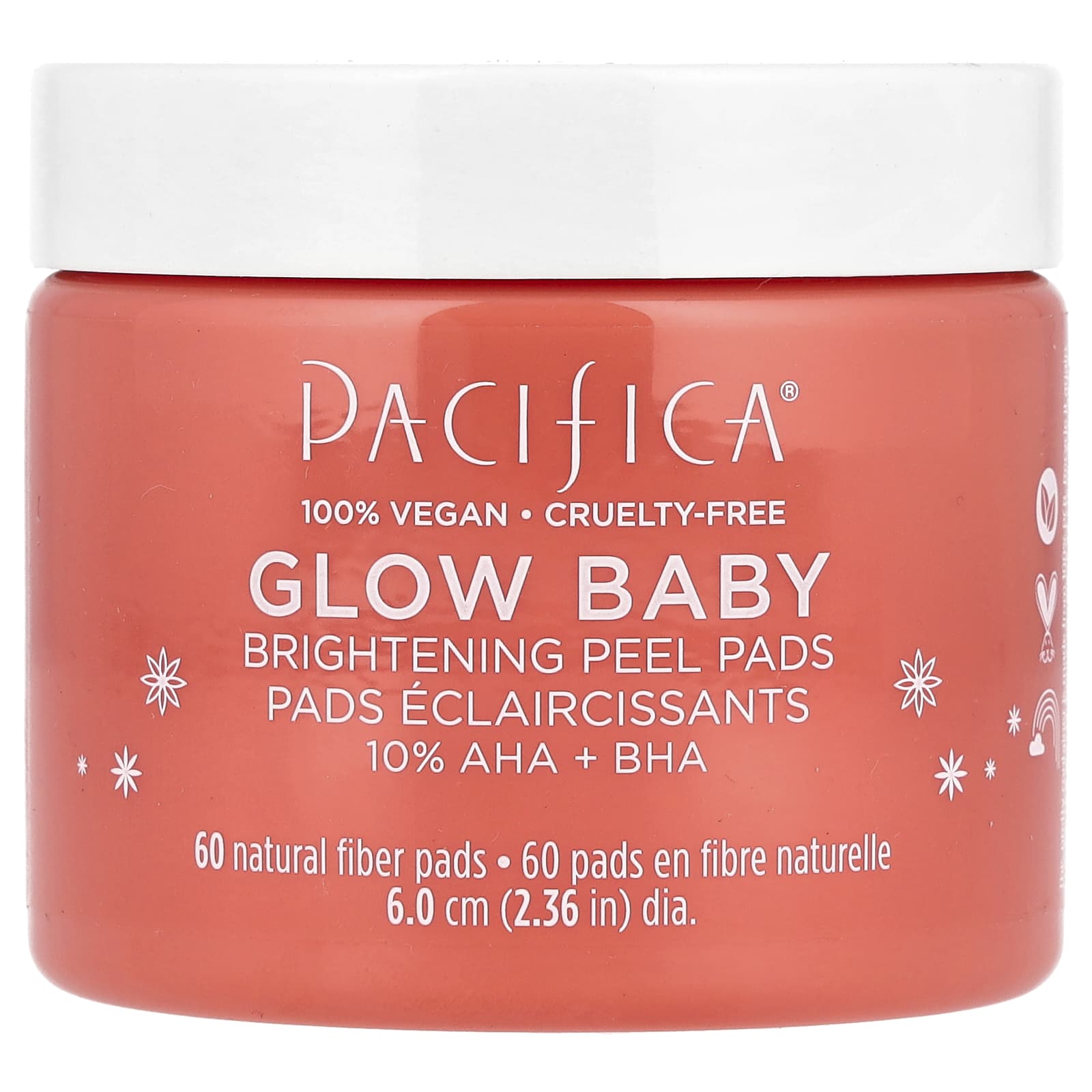 Pacifica, Glow Baby, Brightening Peel Pads, 60 Pads