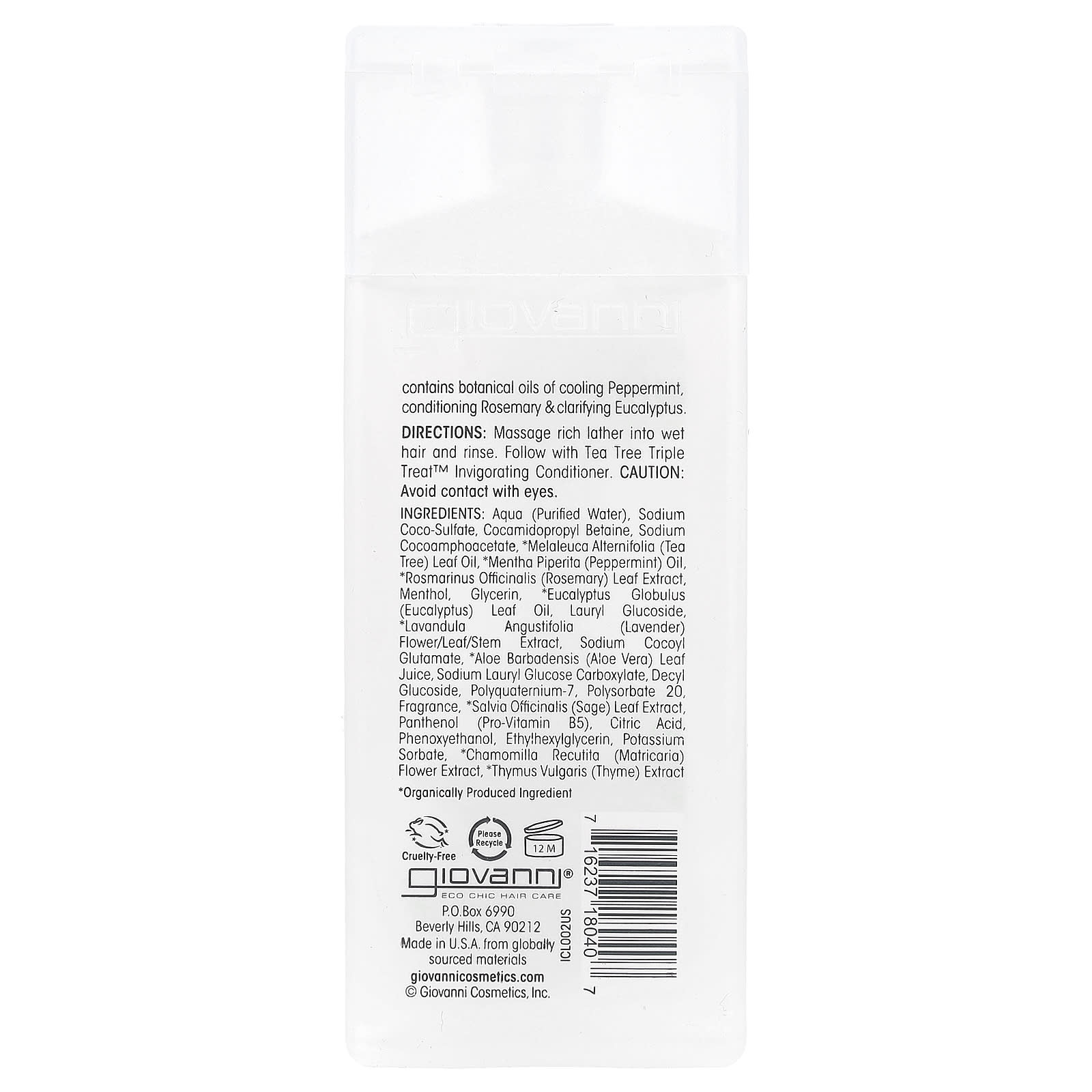 Giovanni, Tea Tree Triple Treat™, Invigorating Shampoo, For All Hair Types, 2 fl oz (60 ml)