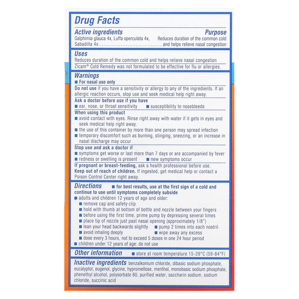 Zicam, Cold Remedy, No Drip Nasal Spray, 0.5 fl oz (15 ml)