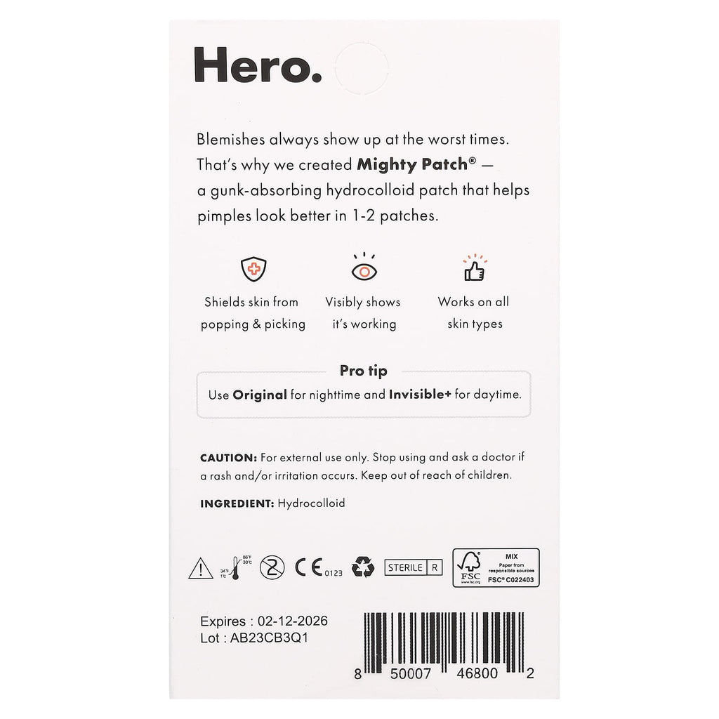 Hero Cosmetics, Mighty Patch® Duo, 6 Original + 6 Invisible Patches