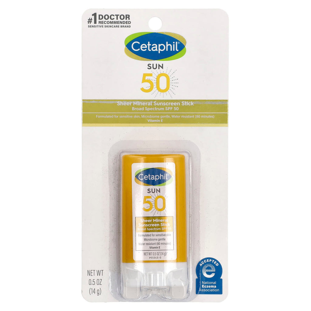Cetaphil, Sheer Mineral Sunscreen Stick, SPF 50, 0.5 oz (14 g)