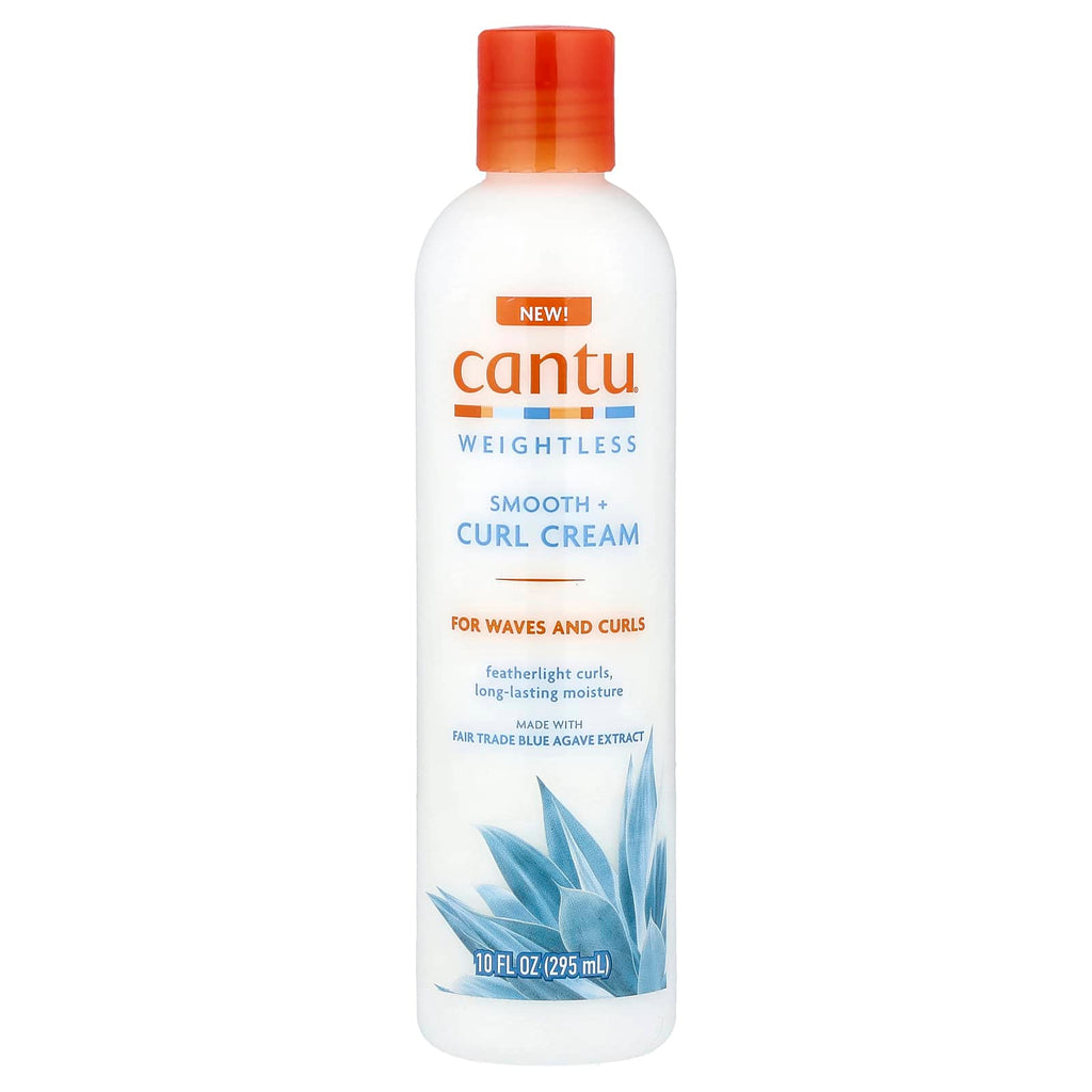 Cantu, Weightless, Smooth + Curl Cream, For Waves and Curls, 10 fl oz (295 ml)