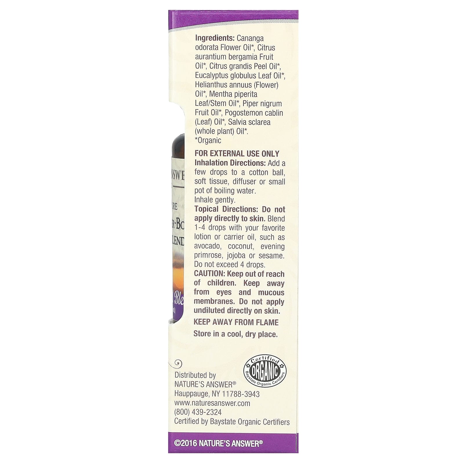 Nature's Answer, 100% Pure Organic Essential Oil Blend, Vitality Ener-Boost, 0.5 fl oz (15 ml)