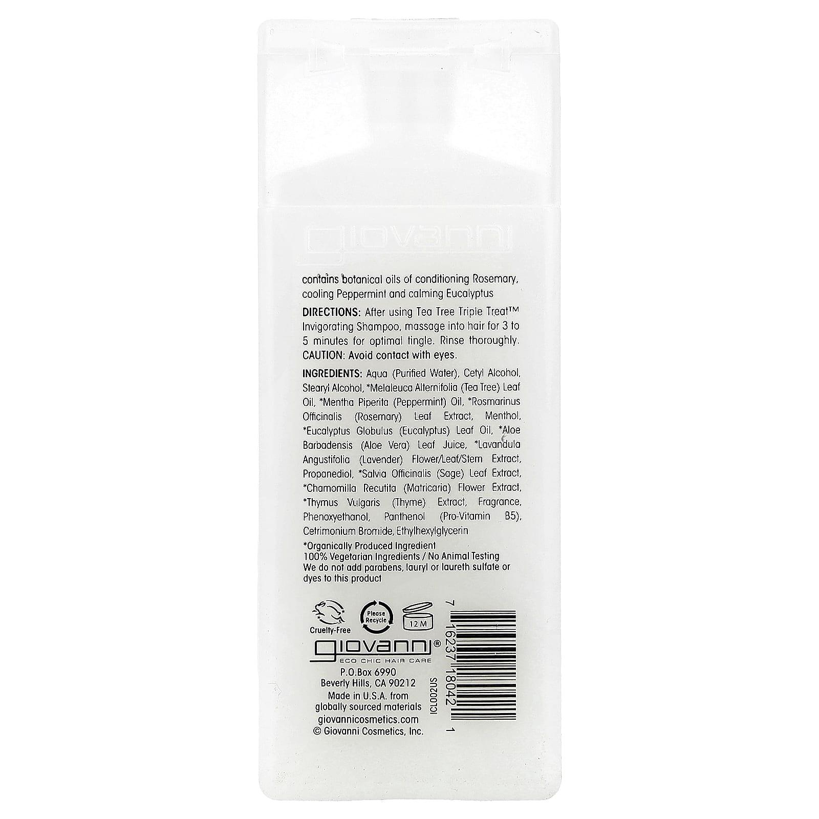 Giovanni, Tea Tree Triple Treat™, Invigorating Conditioner, For All Hair Types, 2 fl oz (60 ml)