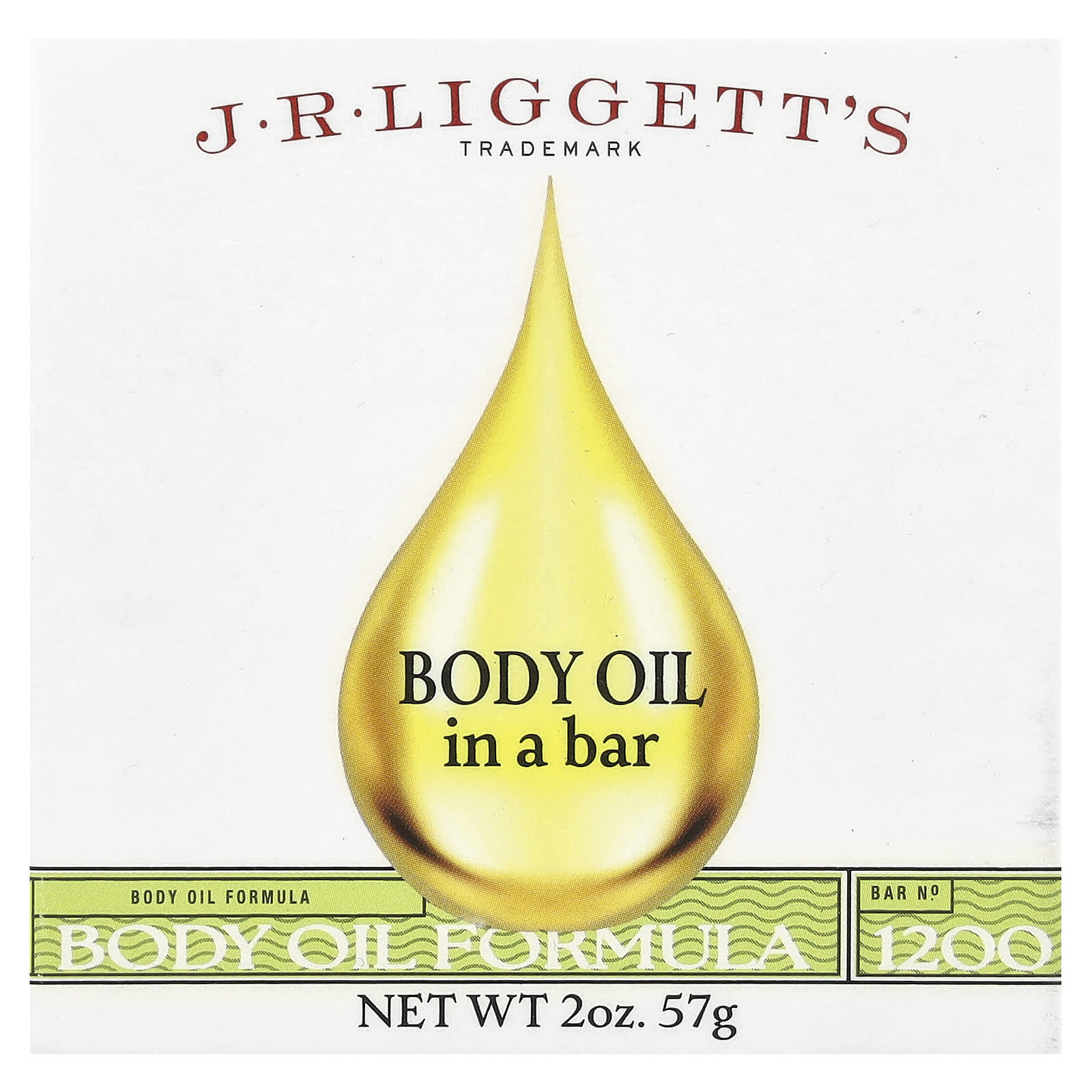 J.R. Liggett's, Body Oil In A Bar , 2 oz (57 g)