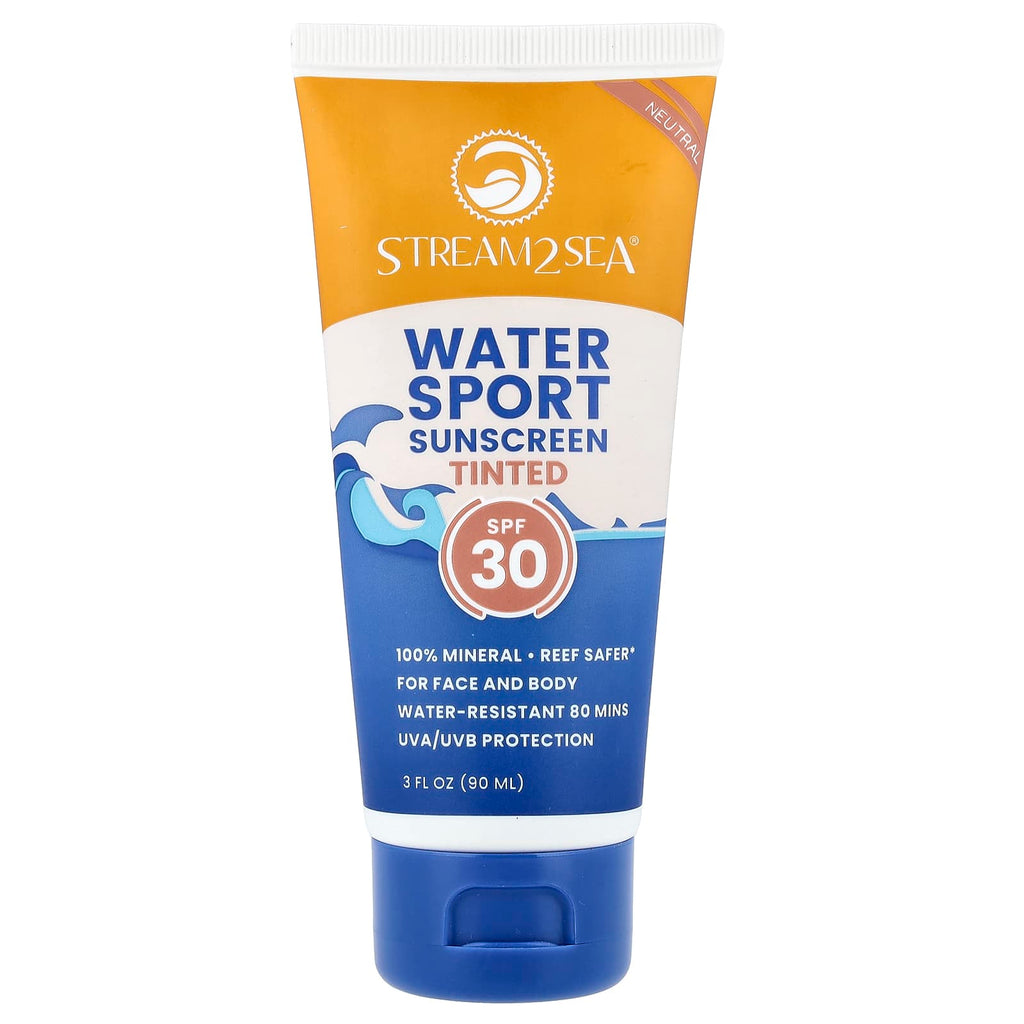 Stream2Sea, Water Sport Sunscreen, Tinted, SPF 30, Neutral, 3 fl oz (90 ml)