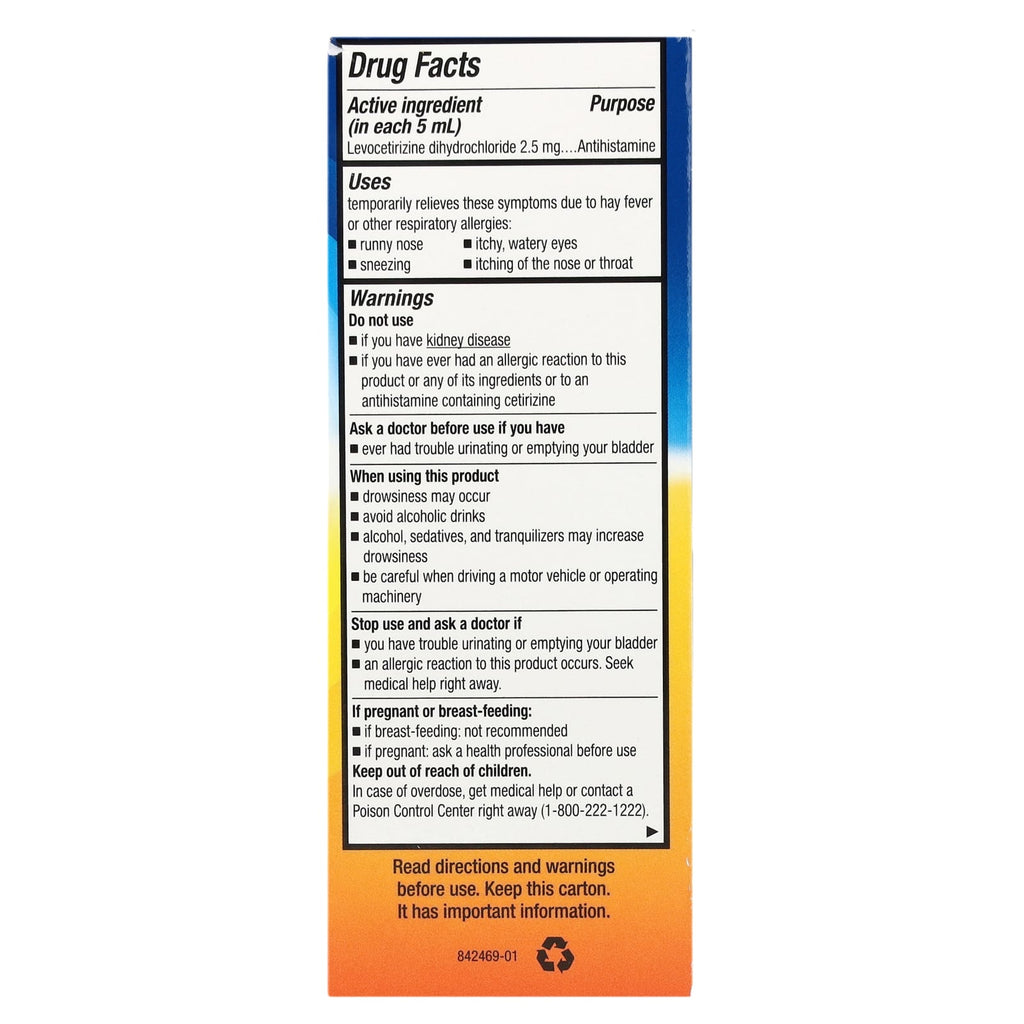 Xyzal, Children's Allergy 24 HR, Ages 2 Years & Older, Grape, 2.5 mg, 5 fl oz (148 ml)