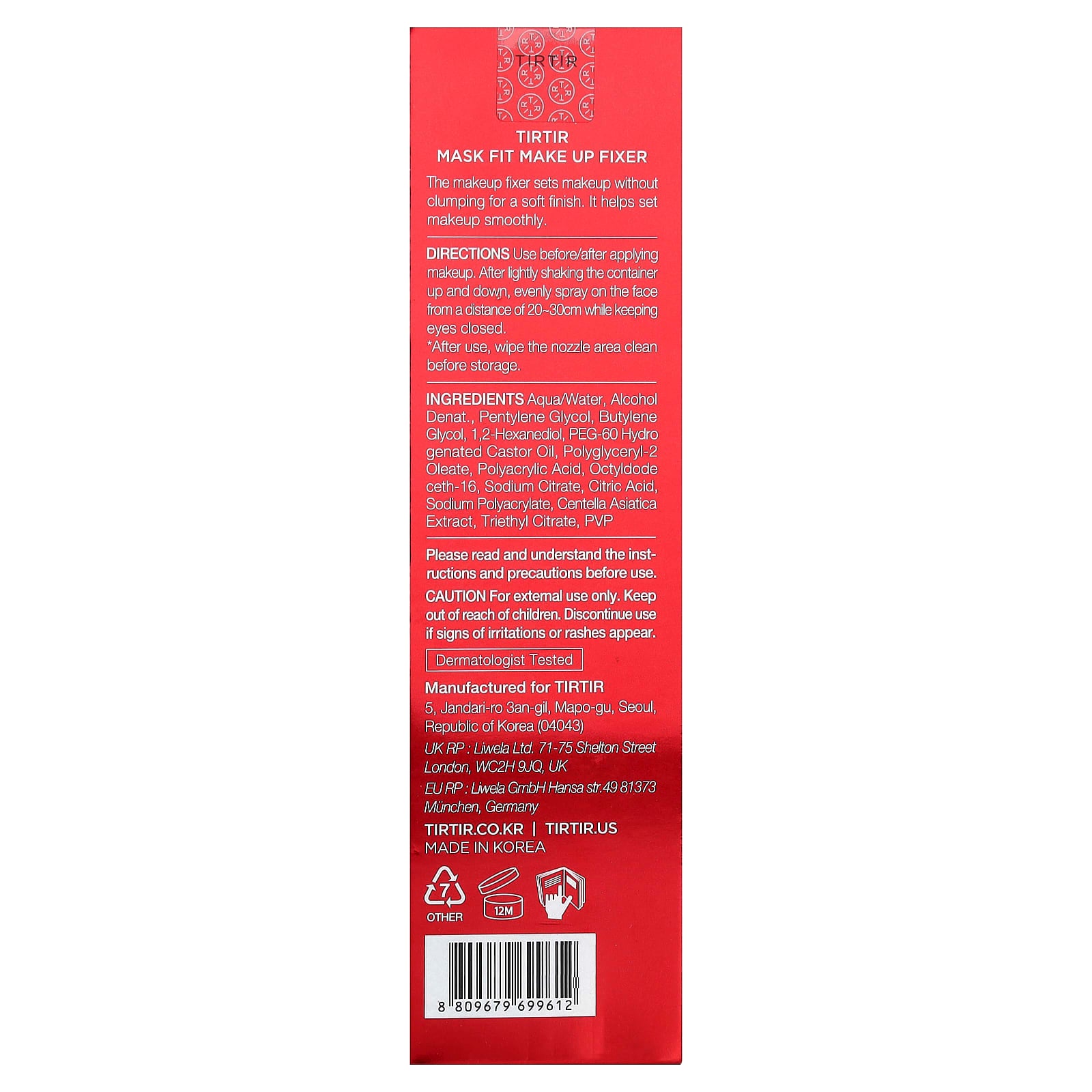 TIRTIR, Mask Fit Make Up Fixer, 2.7 fl oz (80 ml)