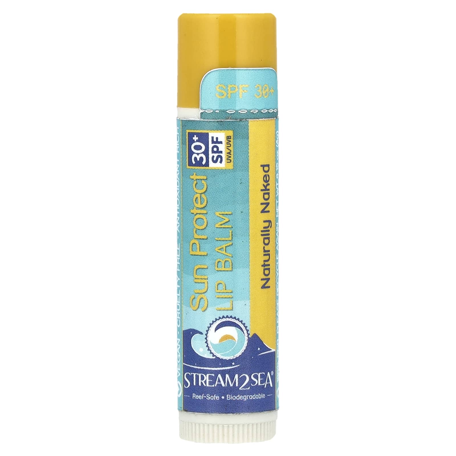 Stream2Sea, Sun Protect Lip Balm, SPF 30+, Naturally Naked, 0.15 oz (4 g)