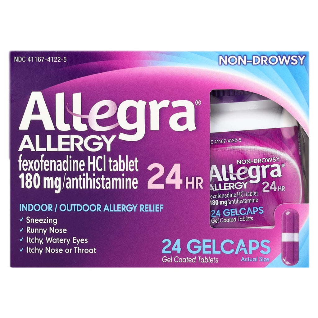 Allegra, Allergy 24H, 180 mg , 24 Gelcaps
