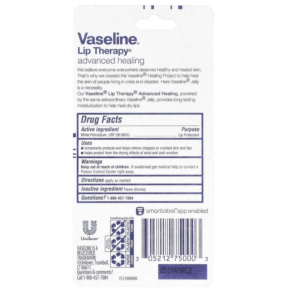 Vaseline, Lip Therapy®, Advanced Healing, 0.35 oz (10 g)