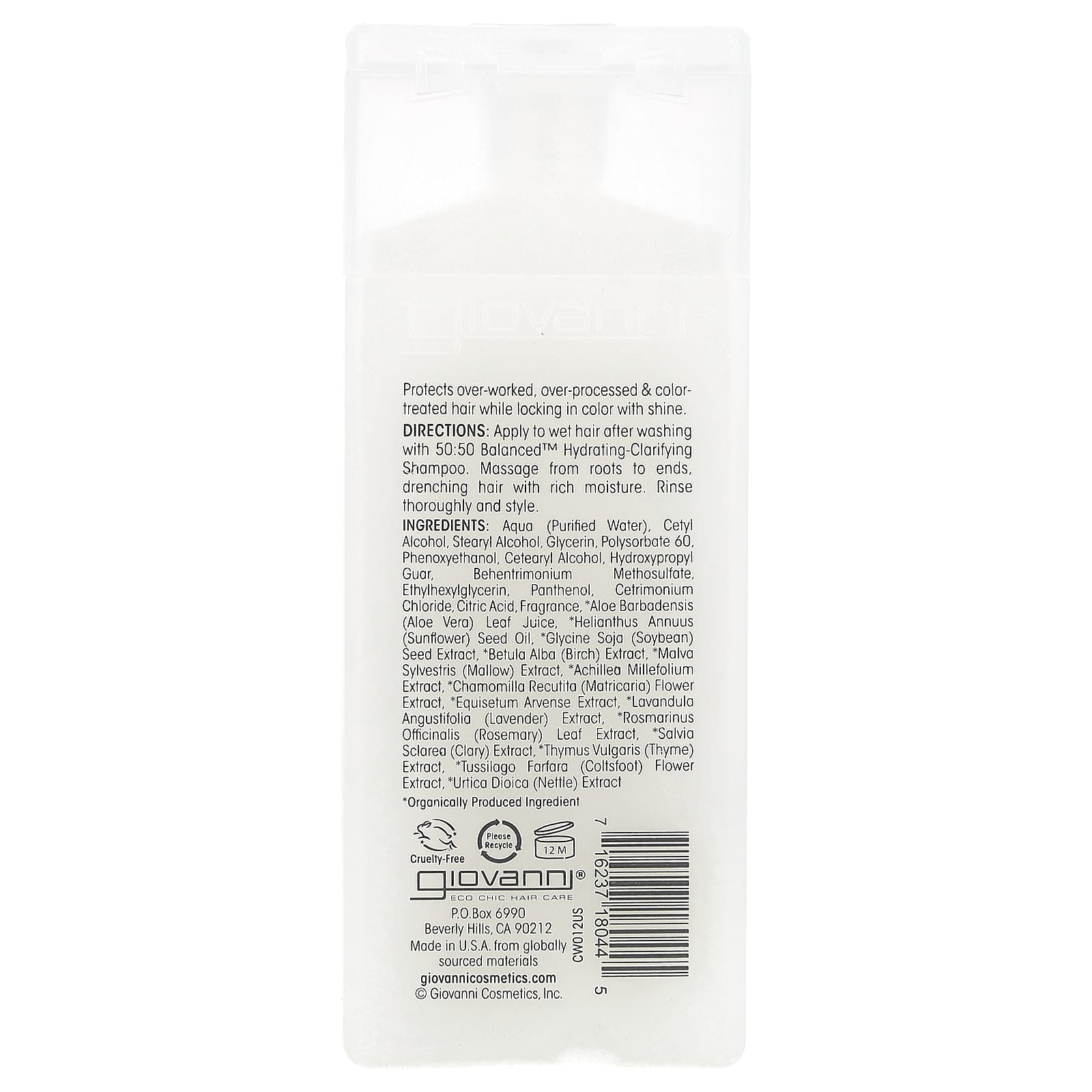Giovanni, 50:50 Balanced™, Hydrating-Calming Conditioner, For Normal to Dry Hair, 2 fl oz (60 ml)