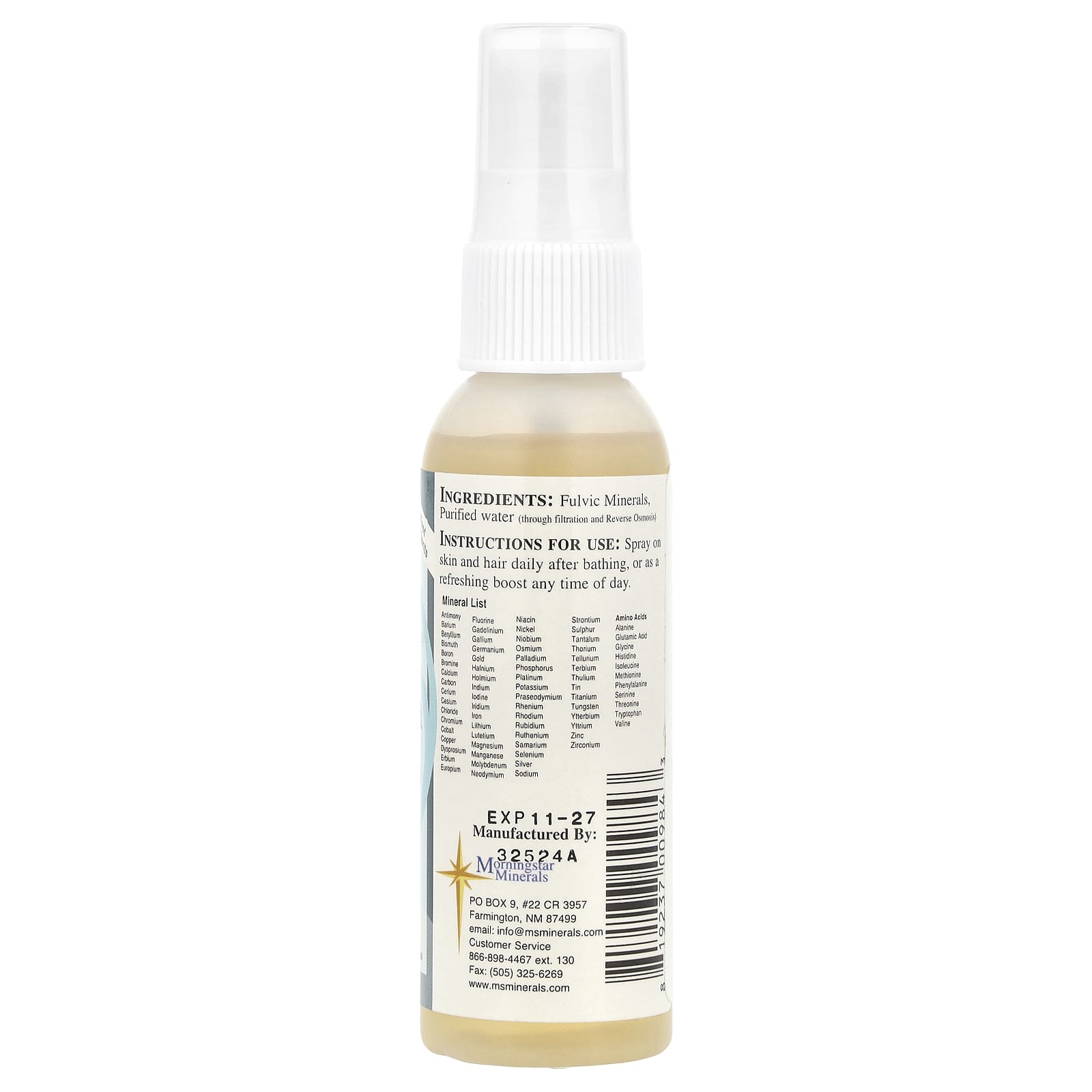 Morningstar Minerals, Derma Boost Rejuvenating Spray Mist, 2 fl oz (59 ml)
