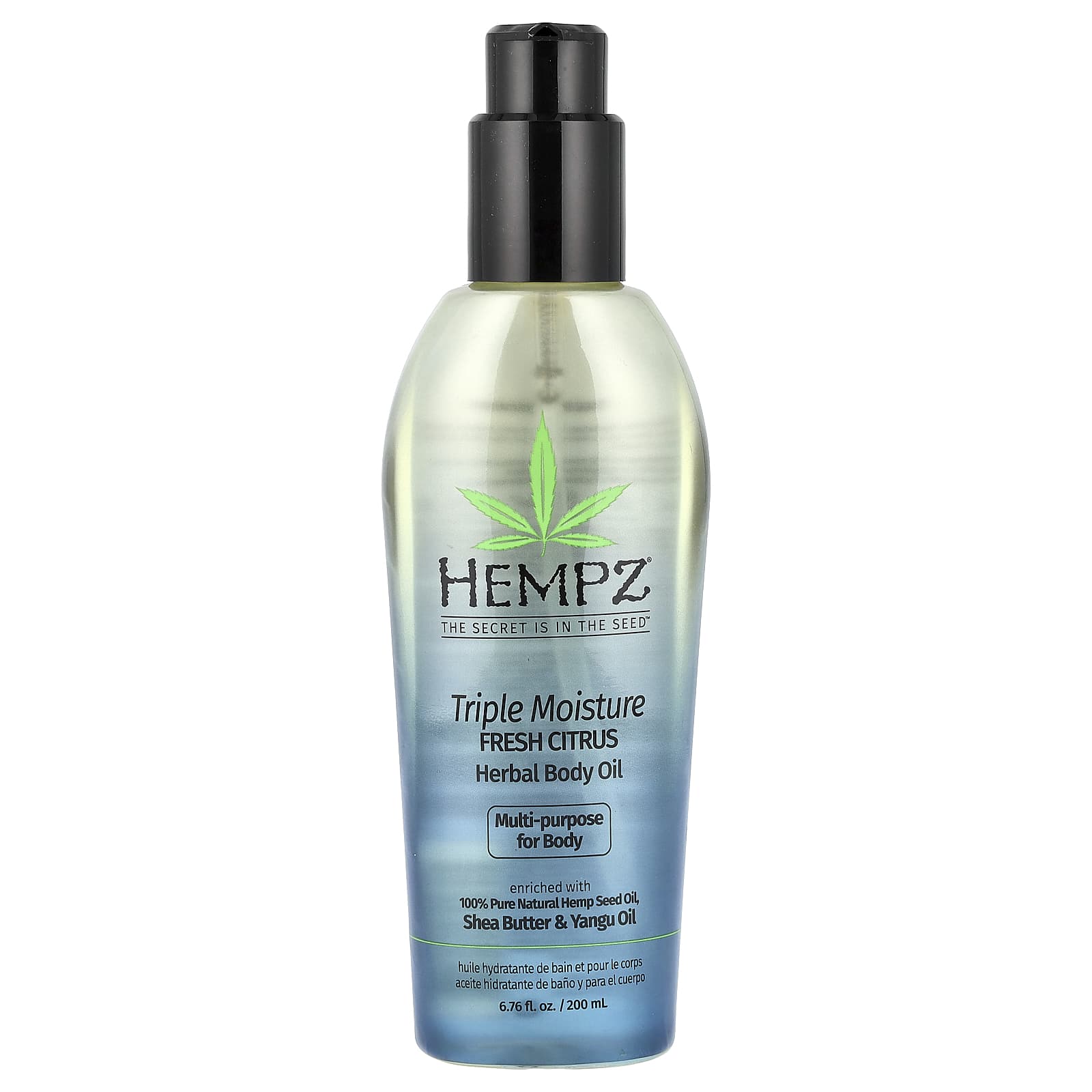 Hempz, Herbal Body Oil, Triple Moisture Fresh Citrus, 6.76 fl oz (200 ml)