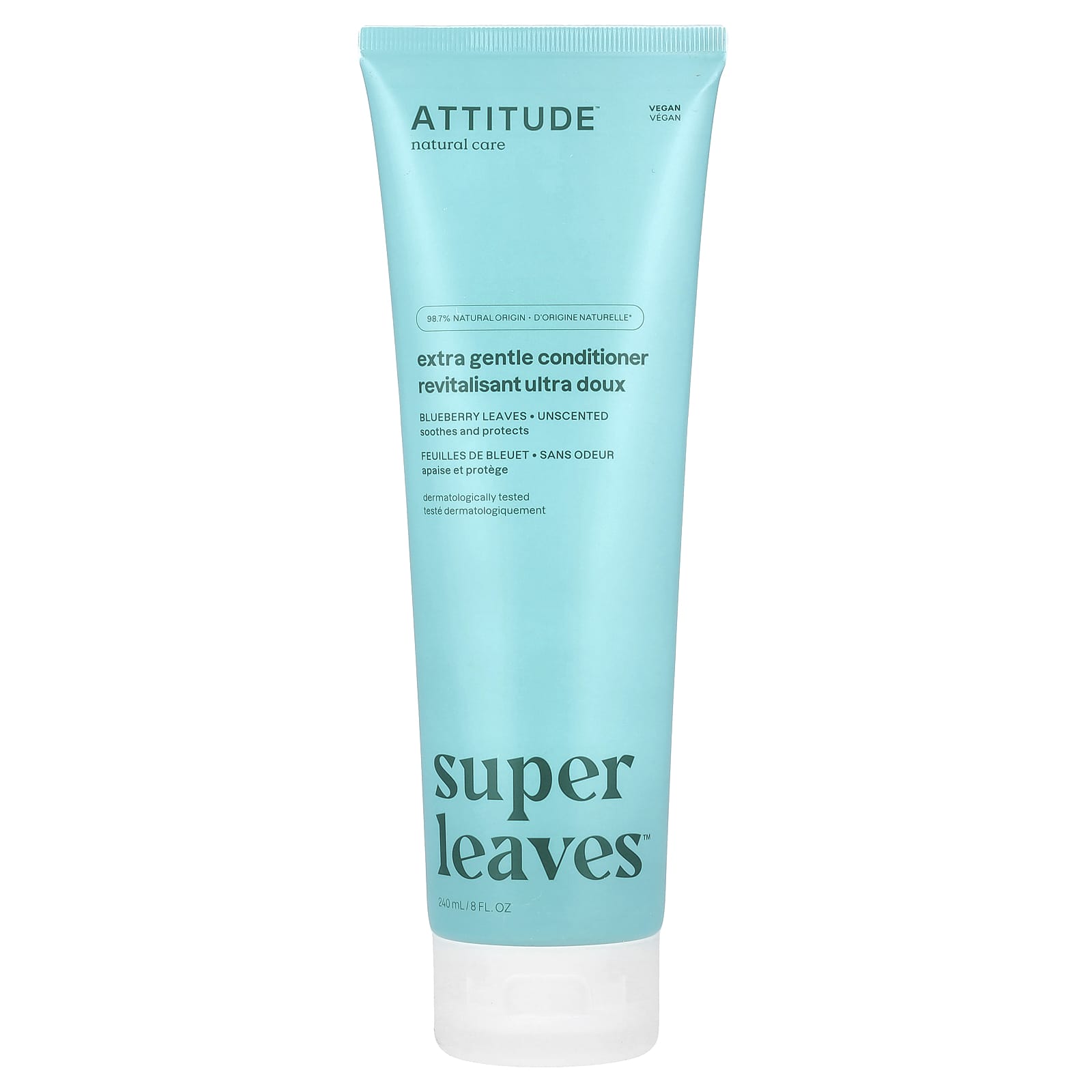 ATTITUDE, Super Leaves™, Extra Gentle Conditioner, Unscented, 8 fl oz (240 ml)