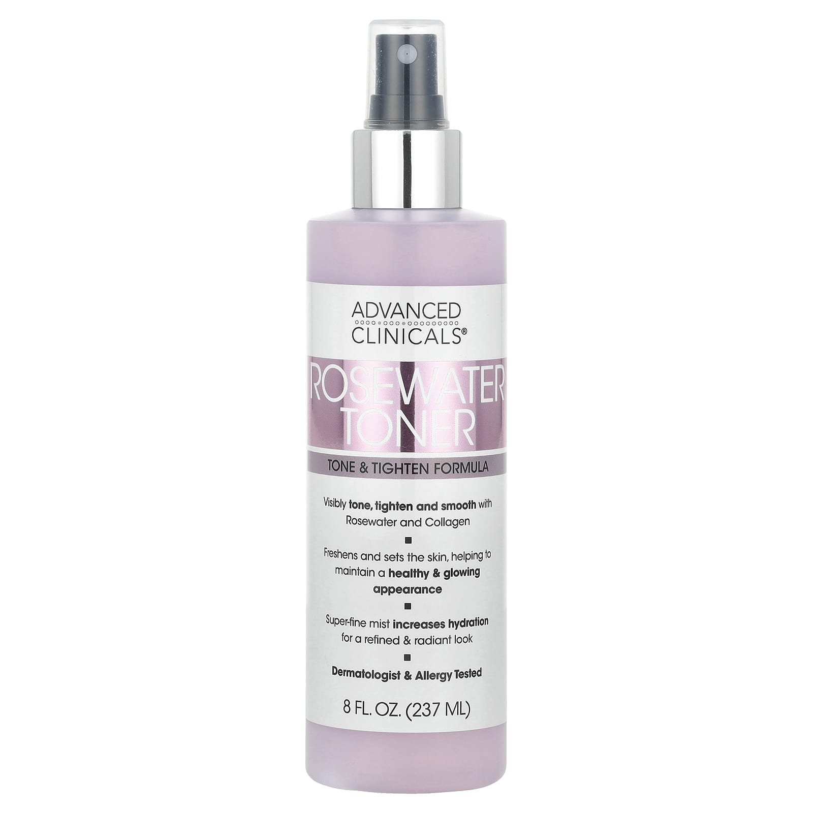 Advanced Clinicals, Rosewater Toner, Tone & Tighten Formula, 8 fl oz (237 ml)