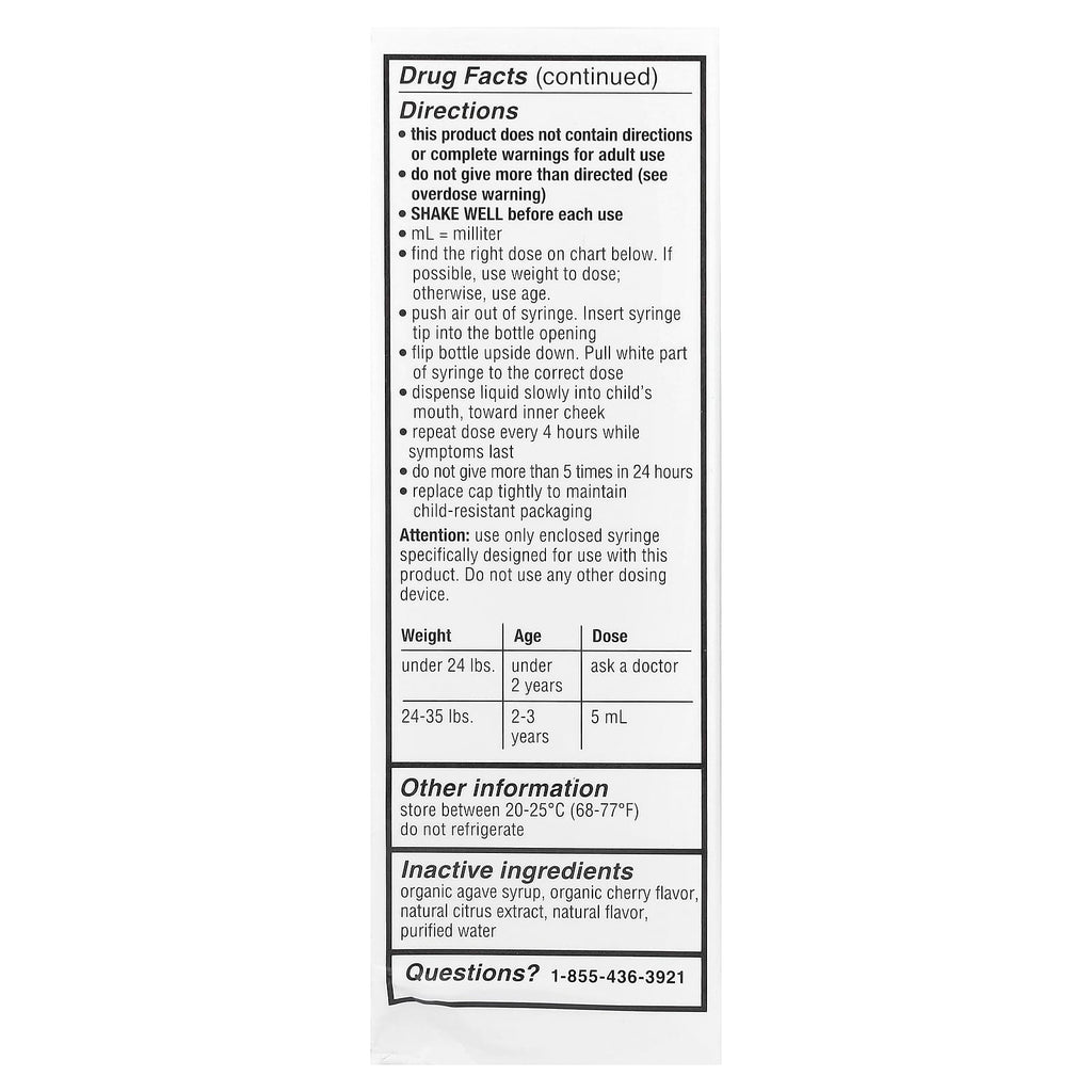 Genexa, Infants' Pain & Fever, Organic Cherry, 160 mg, 2 fl oz (59 ml)