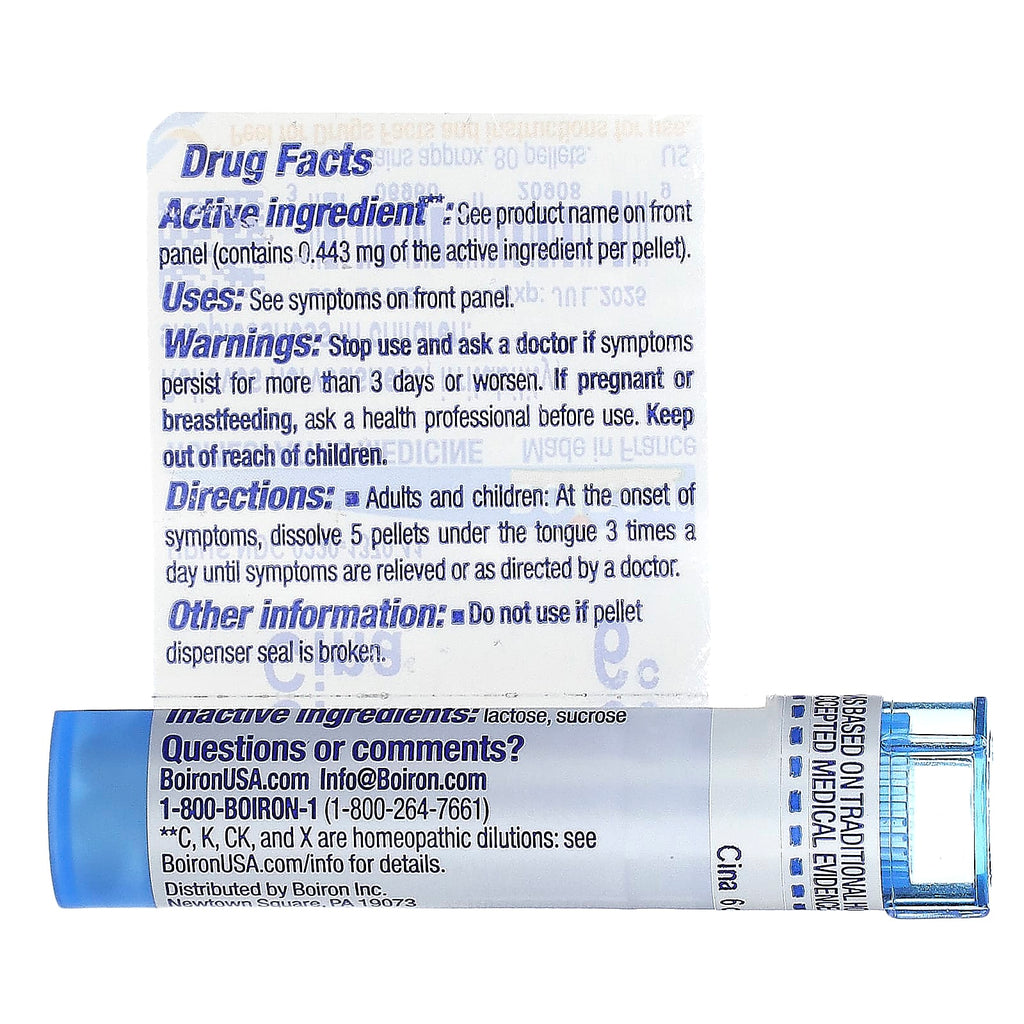 Boiron, Cina, 6C, Calm Remedy, Approx 80 Pellets