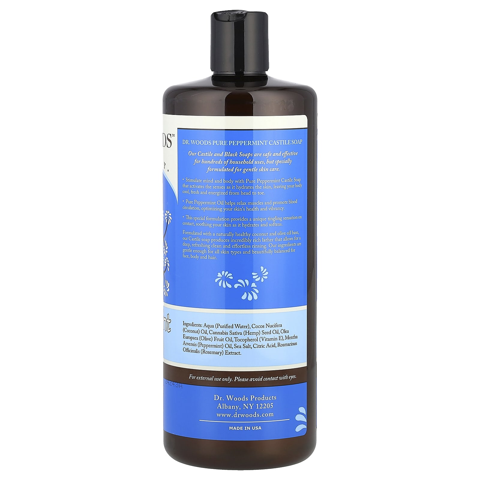 Dr. Woods, Peppermint Castile Soap, 32 fl oz (946 ml)