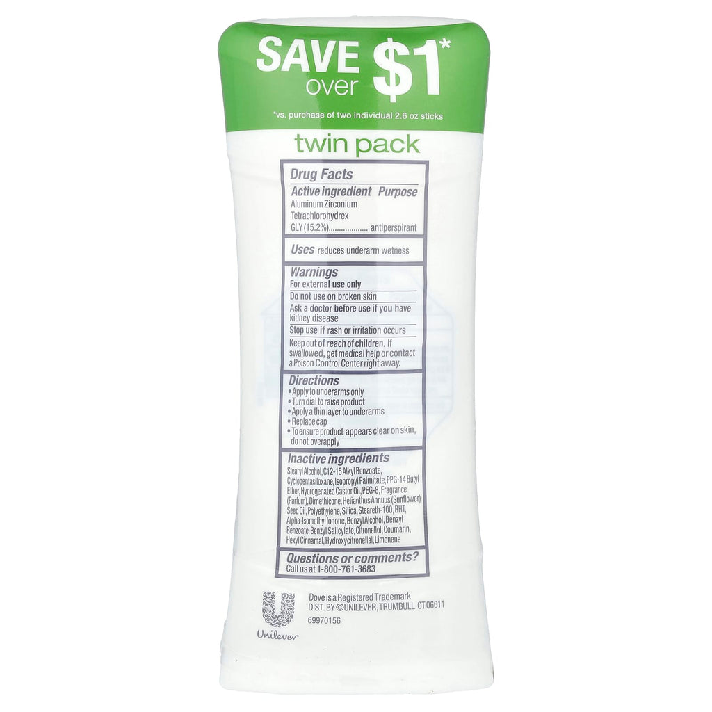 Dove, Advanced Care, Anti-Perspirant Deodorant, Cool Essentials, 2 Pack, 2.6 oz (74 g) Each