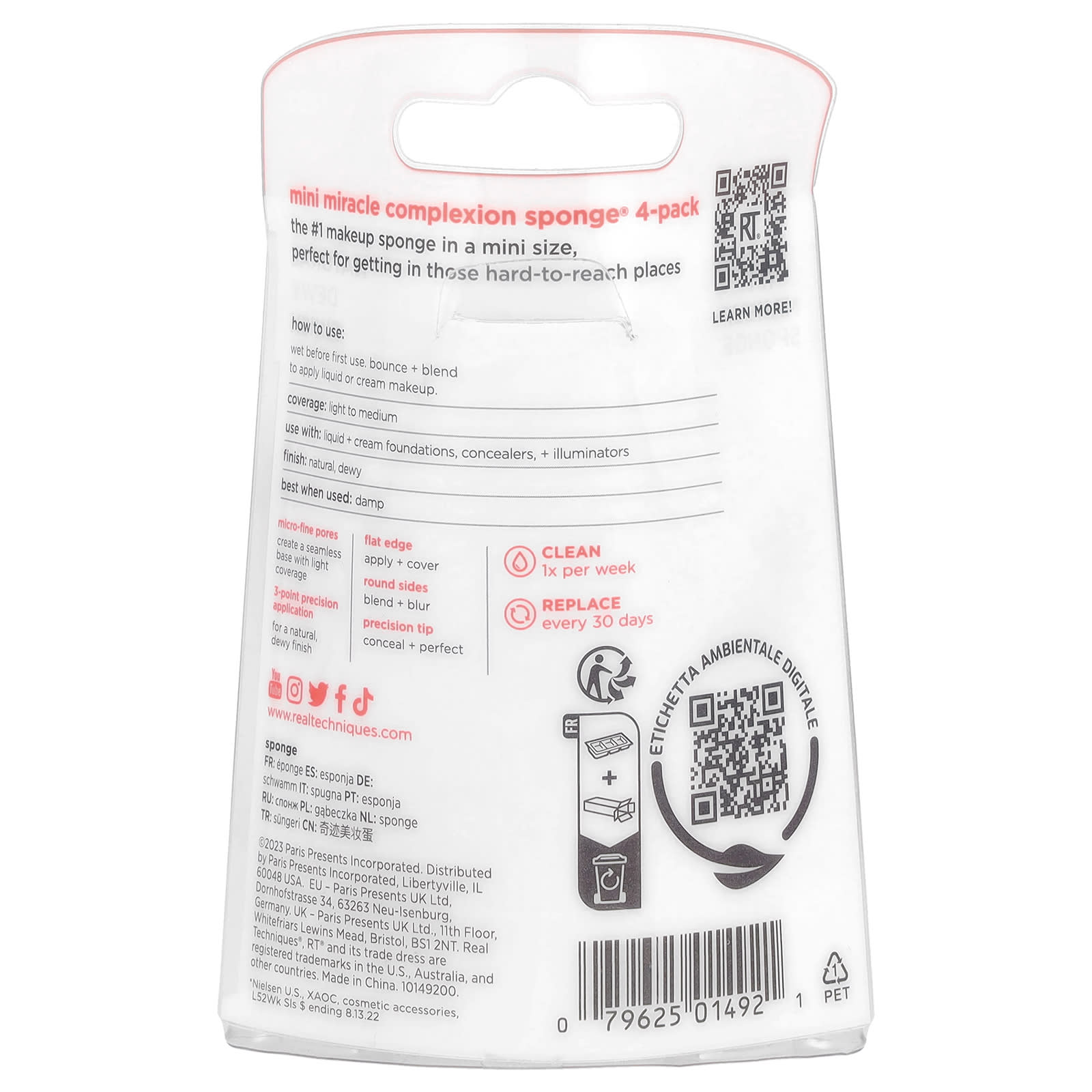 Real Techniques, Mini Miracle Complexion Sponge®, 4 Pack