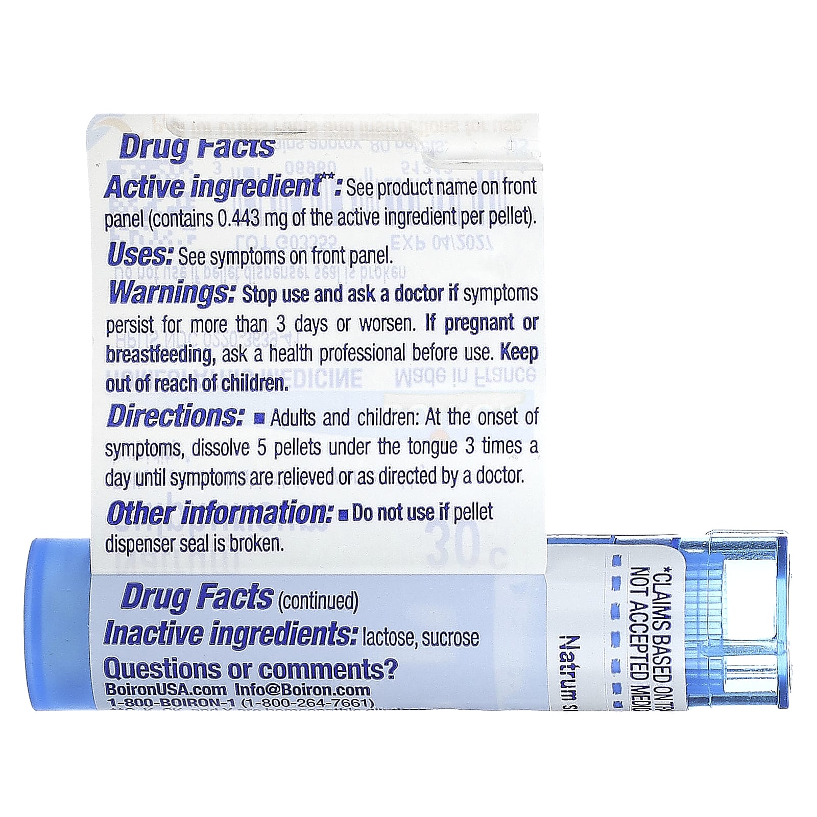 Boiron, Natrum Sulphuricum, 30C, Cough Relief, Approx 80 Pellets