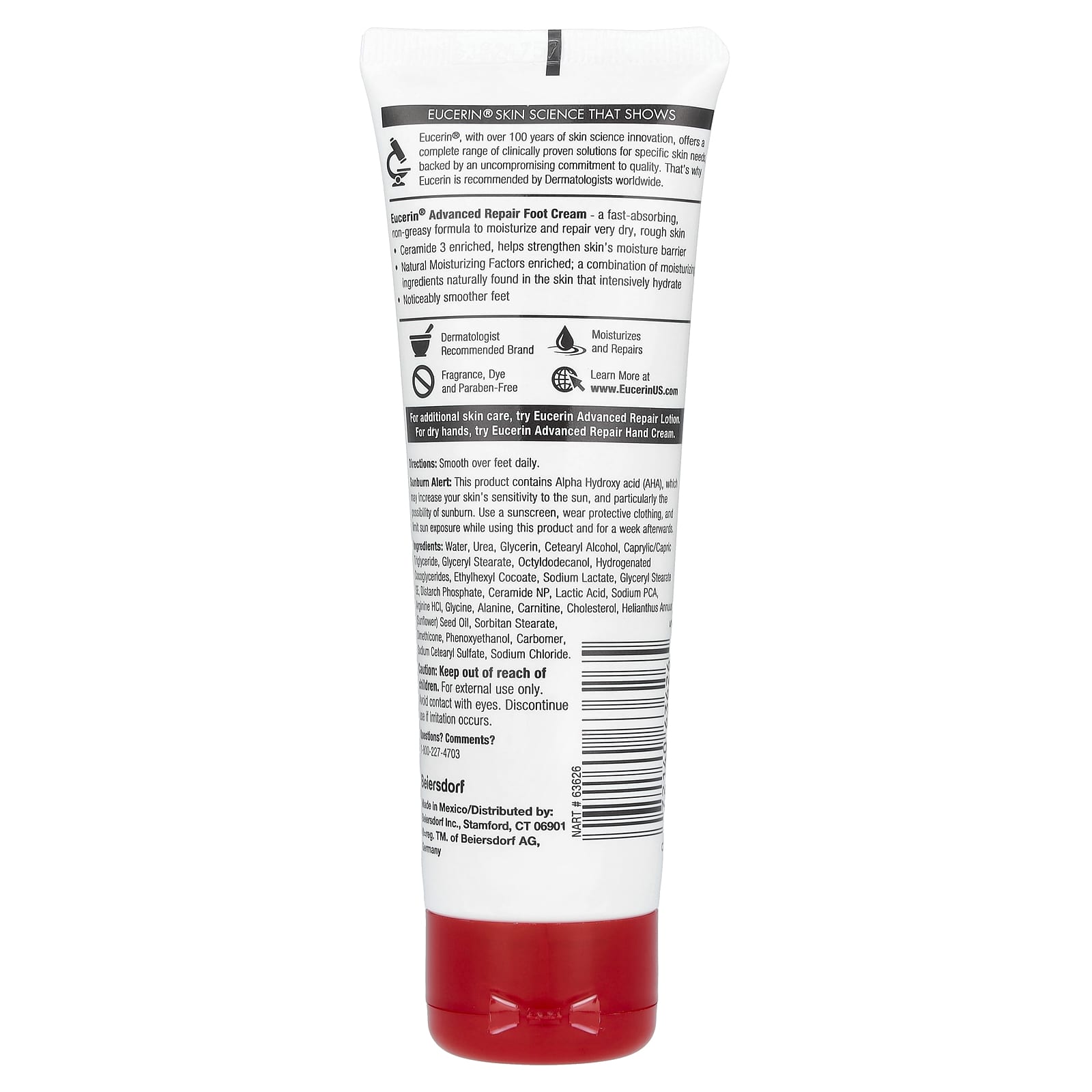 Eucerin, Advanced Repair Foot Creme, Fragrance Free, 3 oz (85 g)