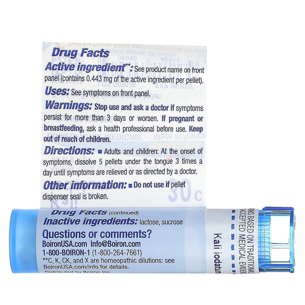 Boiron, Kali Iodatum, 30C, Sinus Pain Relief, Approx. 80 Pellets