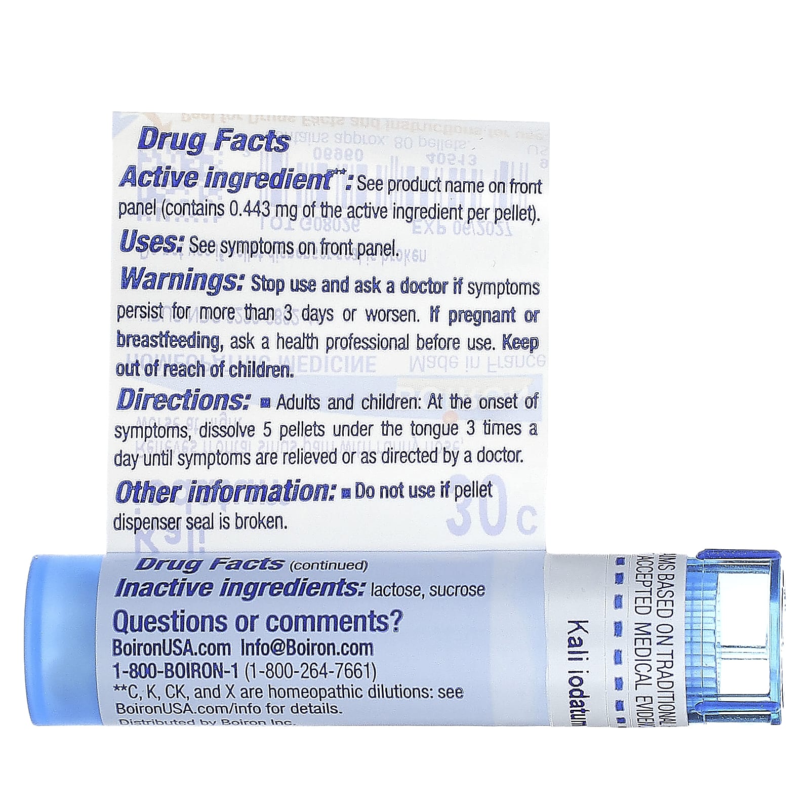 Boiron, Kali Iodatum, 30C, Sinus Pain Relief, Approx. 80 Pellets