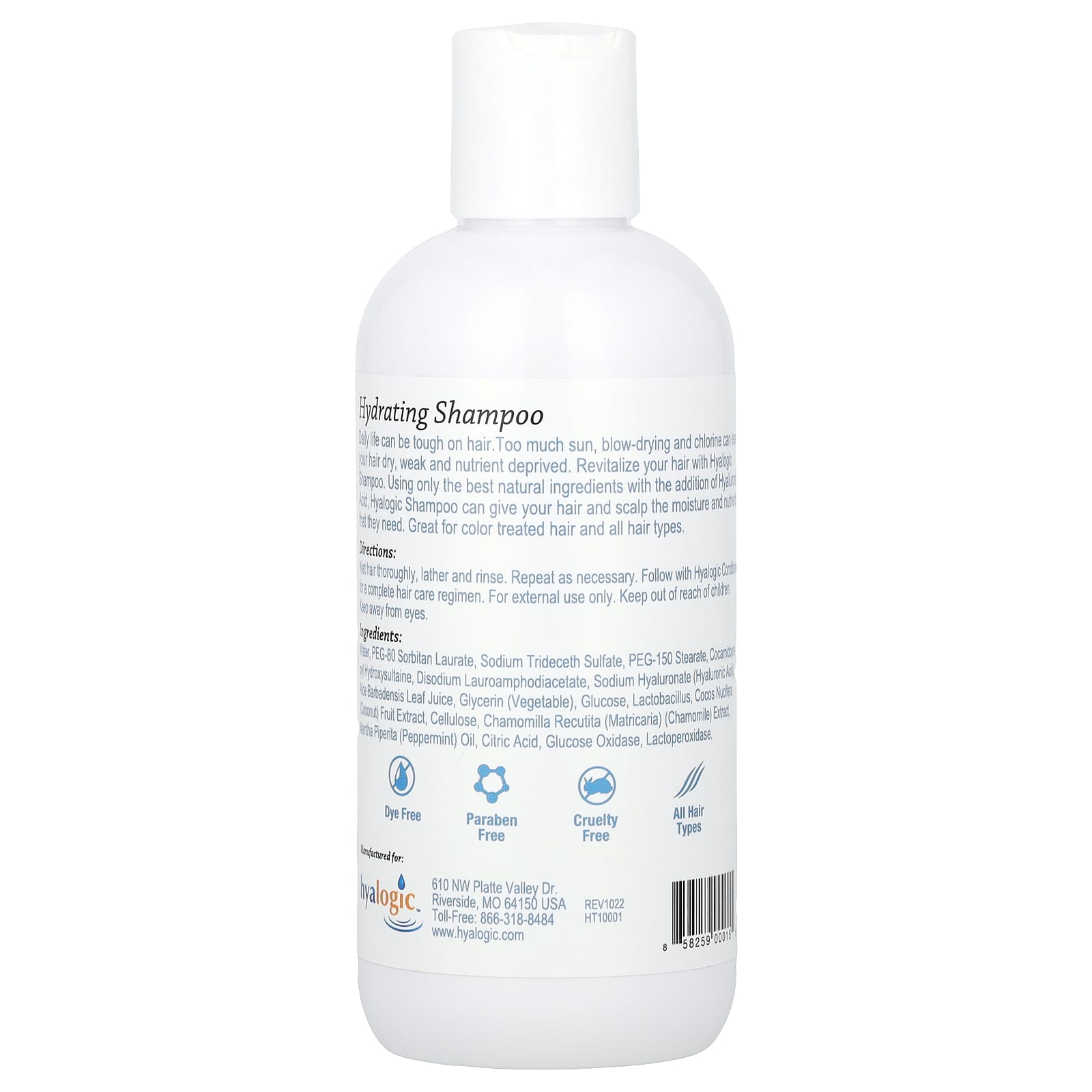 Hyalogic, Shampoo with Hyaluronic Acid, 10 fl oz (295.7 ml)