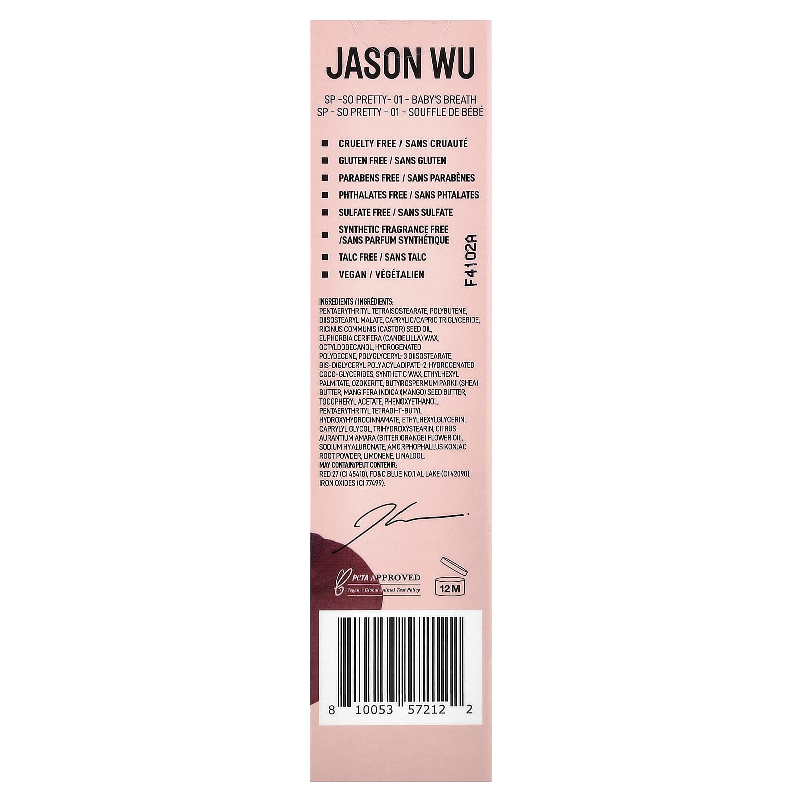Jason Wu, So Pretty, pH Adjusting Lip & Cheek Tint, 01 Baby's Breath, 0.1 oz (3 g)