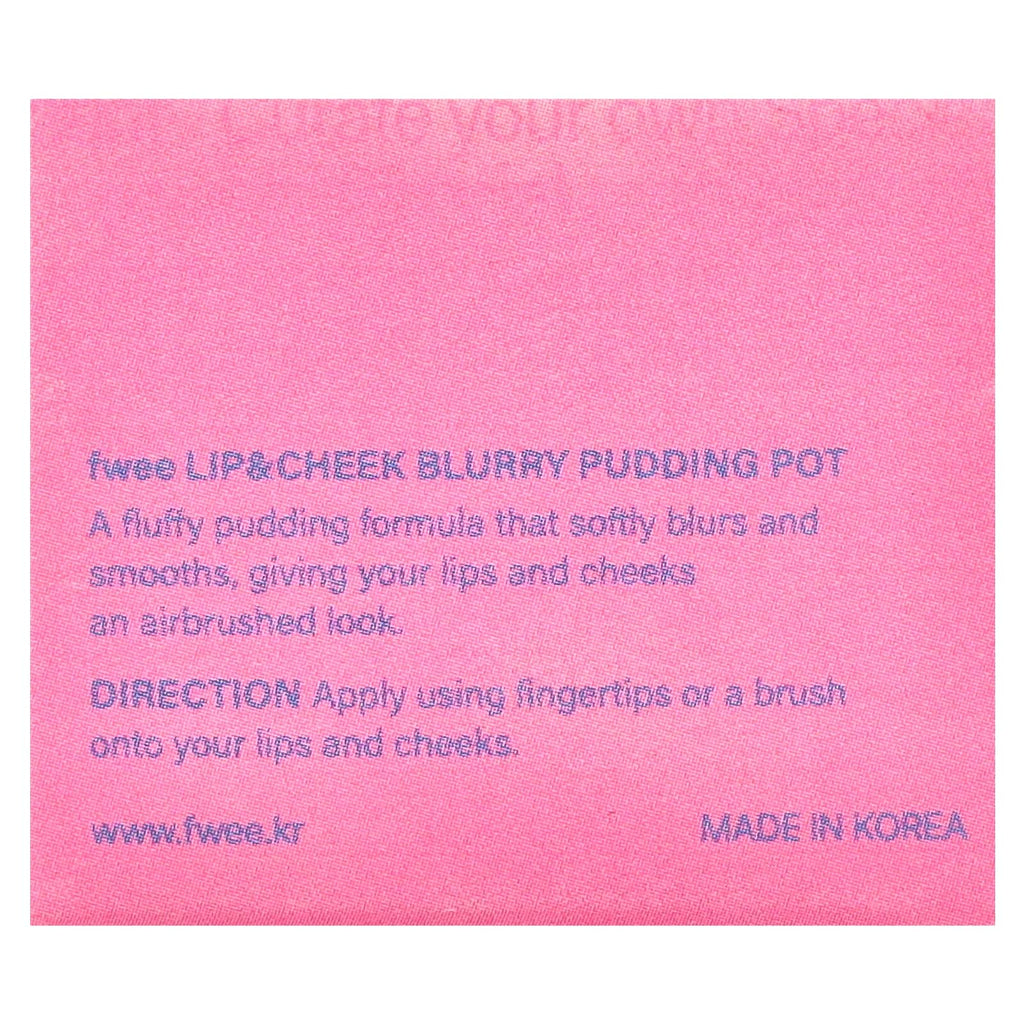 fwee, Lip & Cheek Blurry Pudding Pot, PK01 Baby, 0.17 oz (5 g)