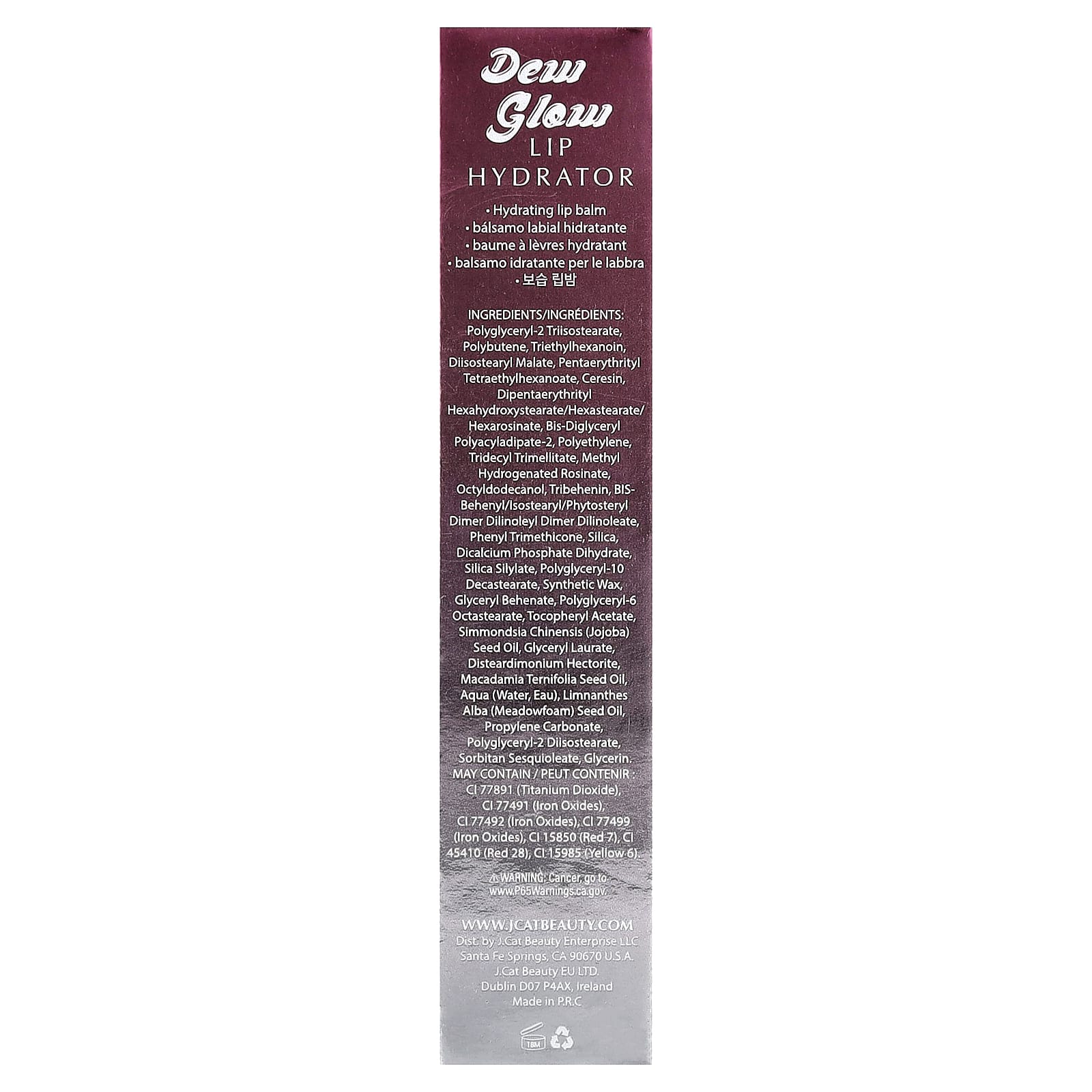 J.Cat Beauty, Dew Glow, Lip Hydrator, DLB108 Cap' N Quench, 0.12 oz (3.4 g)