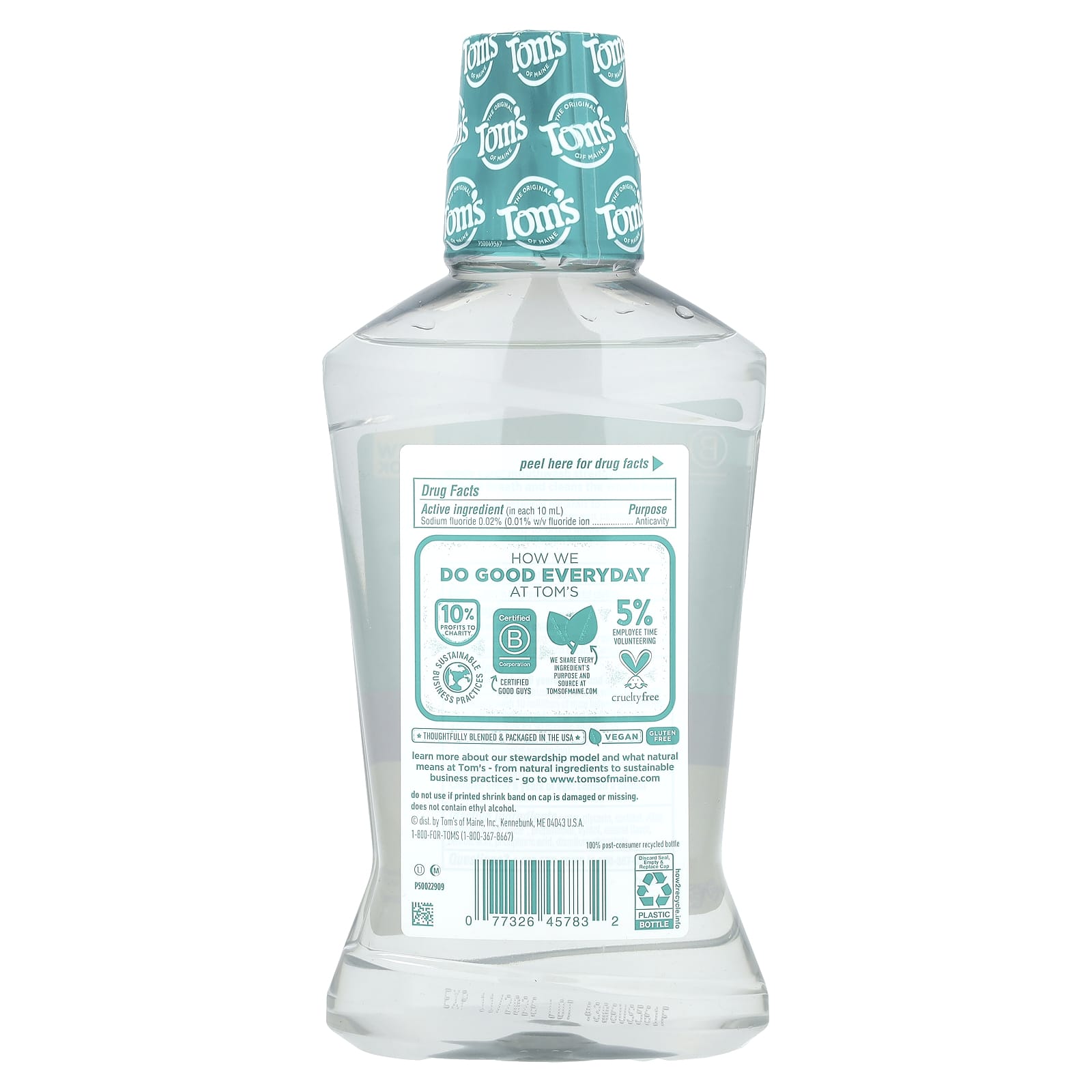 Tom's of Maine, Whole Care®, Anticavity Mouthwash, Fresh Mint, 16 fl oz (473 ml)