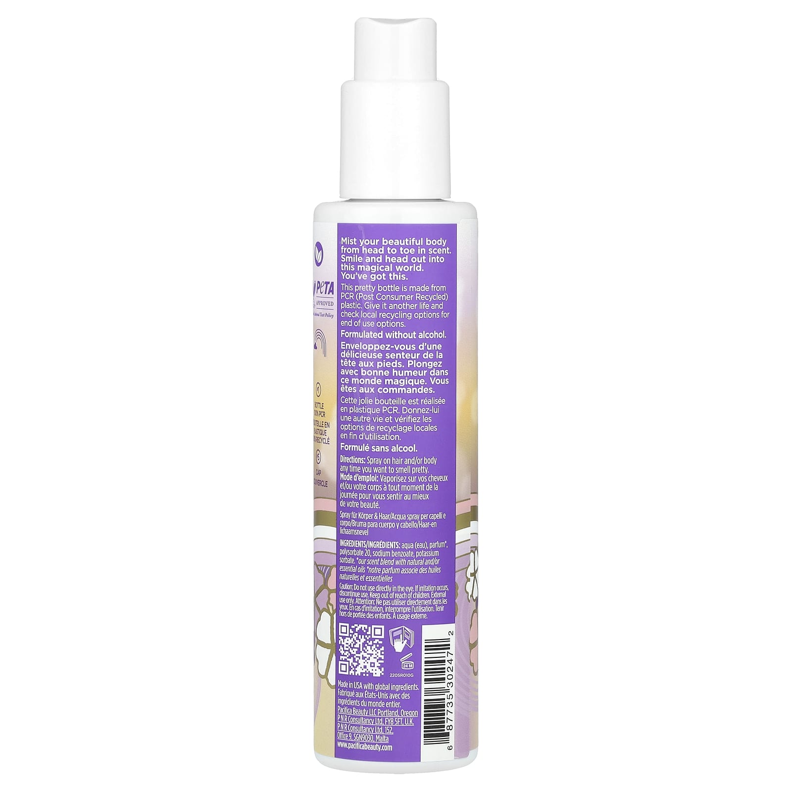 Pacifica, Perfumed Hair & Body Mist, French Lilac, 6 fl oz (177 ml)