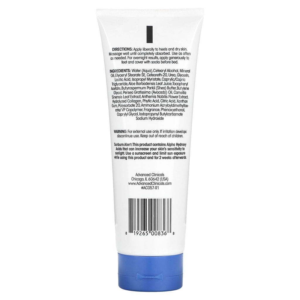 Advanced Clinicals, Cracked Heel, Rough Spot Cream, 8 fl oz (237 ml)
